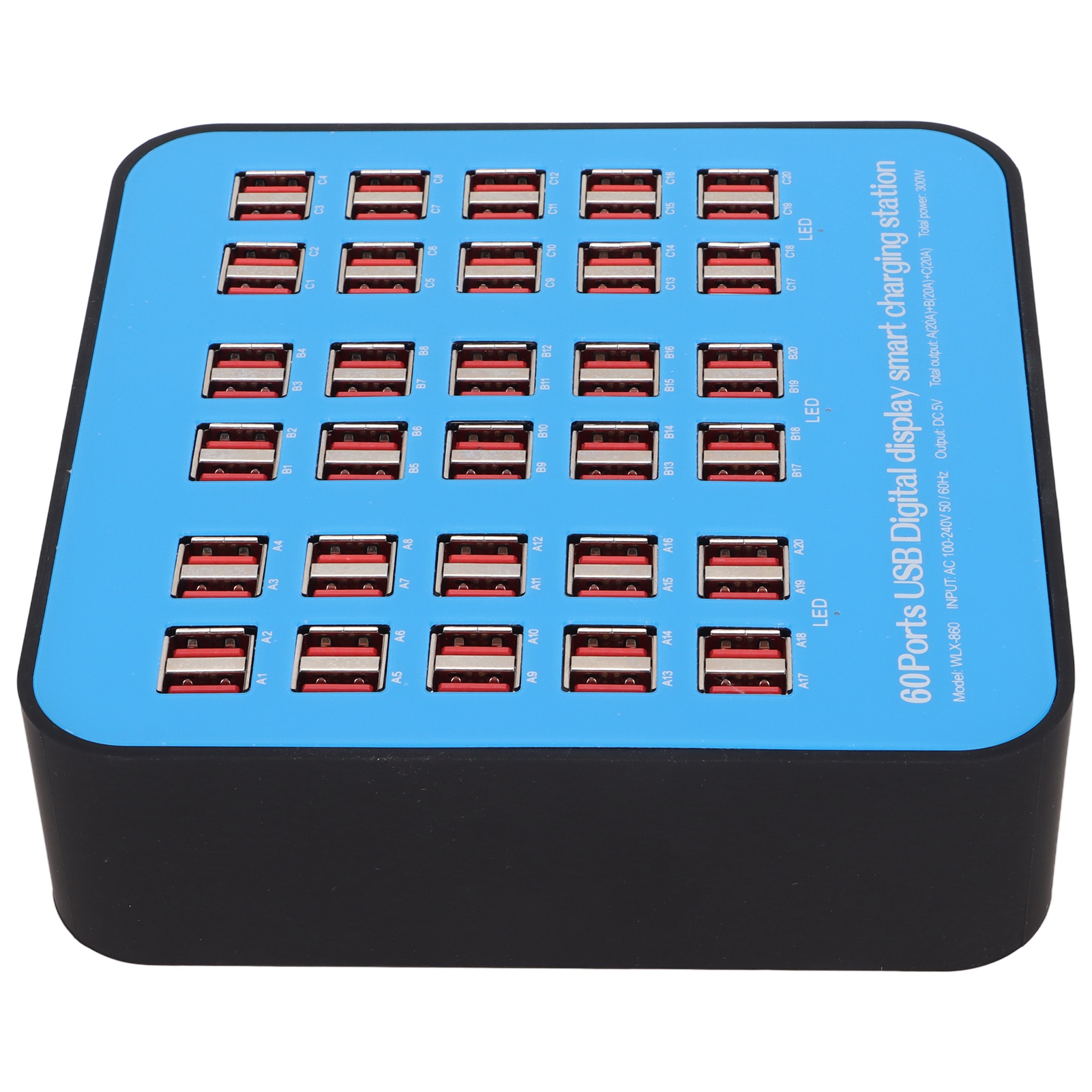 300W 60 Port USB Fast Charging Station Travel Desktop USB Rapid Charger MultPort - Picture 17 of 24