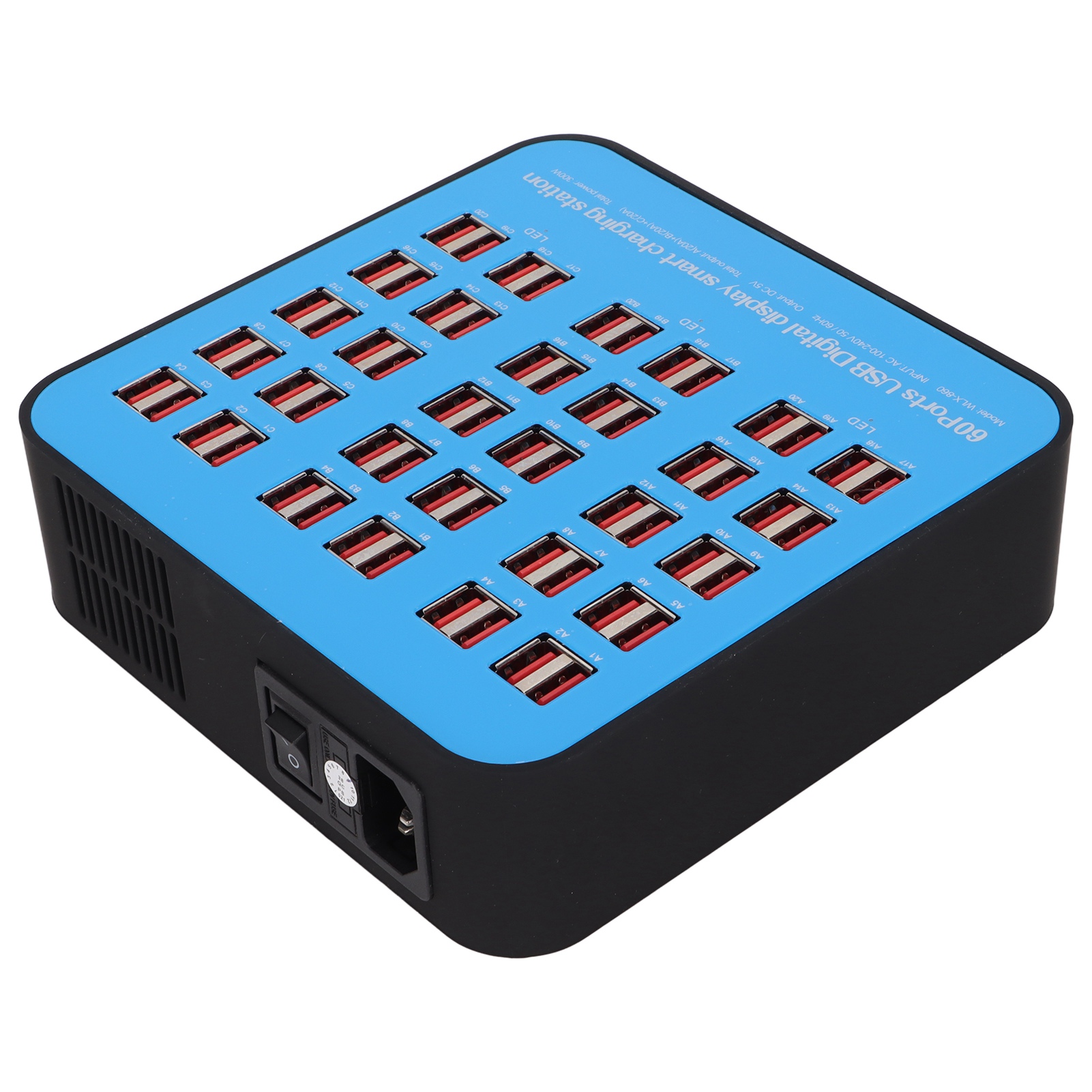 300W 60 Port USB Fast Charging Station Travel Desktop USB Rapid Charger MultPort - Picture 23 of 24