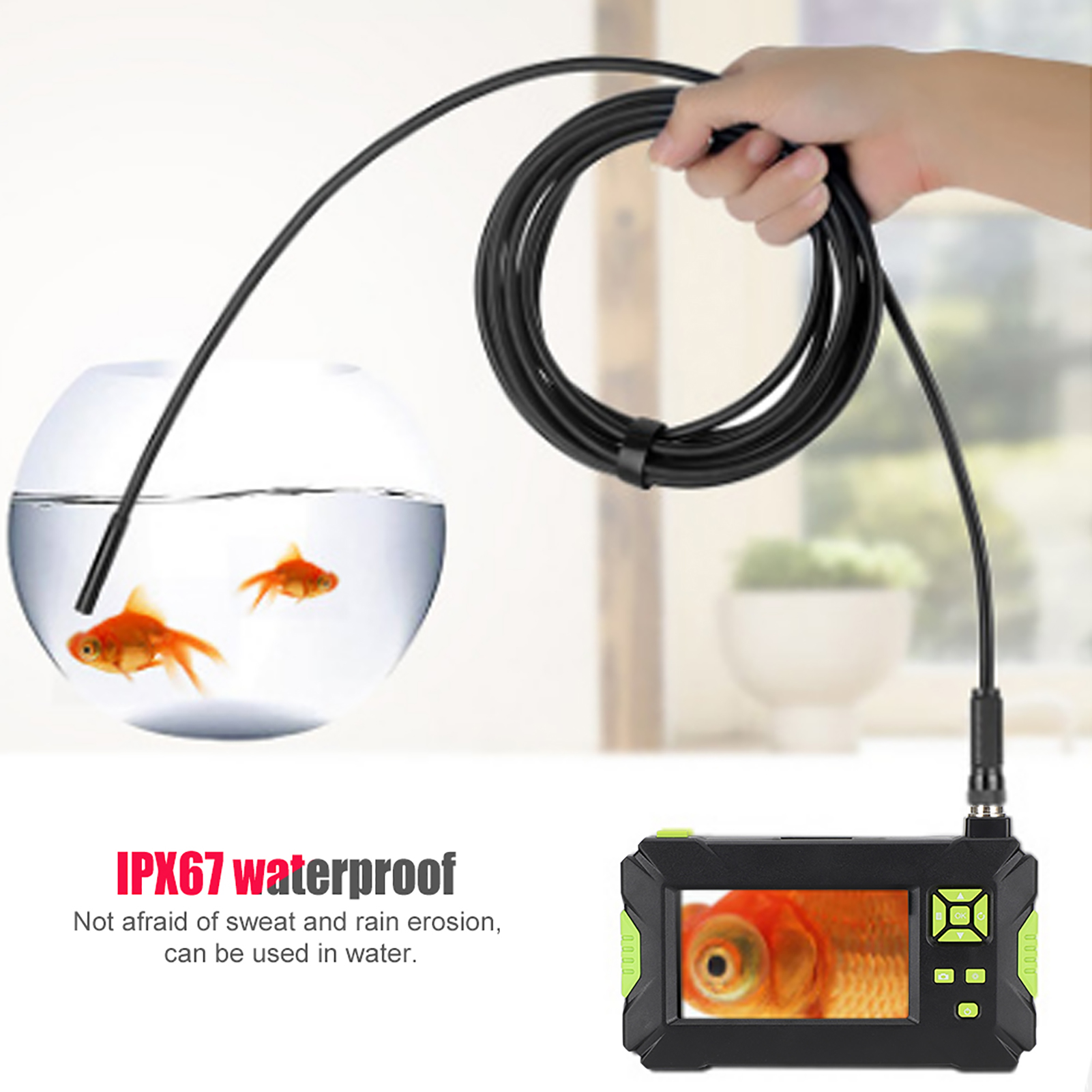 4.3-in Color LCD Display 70° Viewing Angle IPX67 Waterproof Hardwire Pipe End DB - Afbeelding 9 van 13