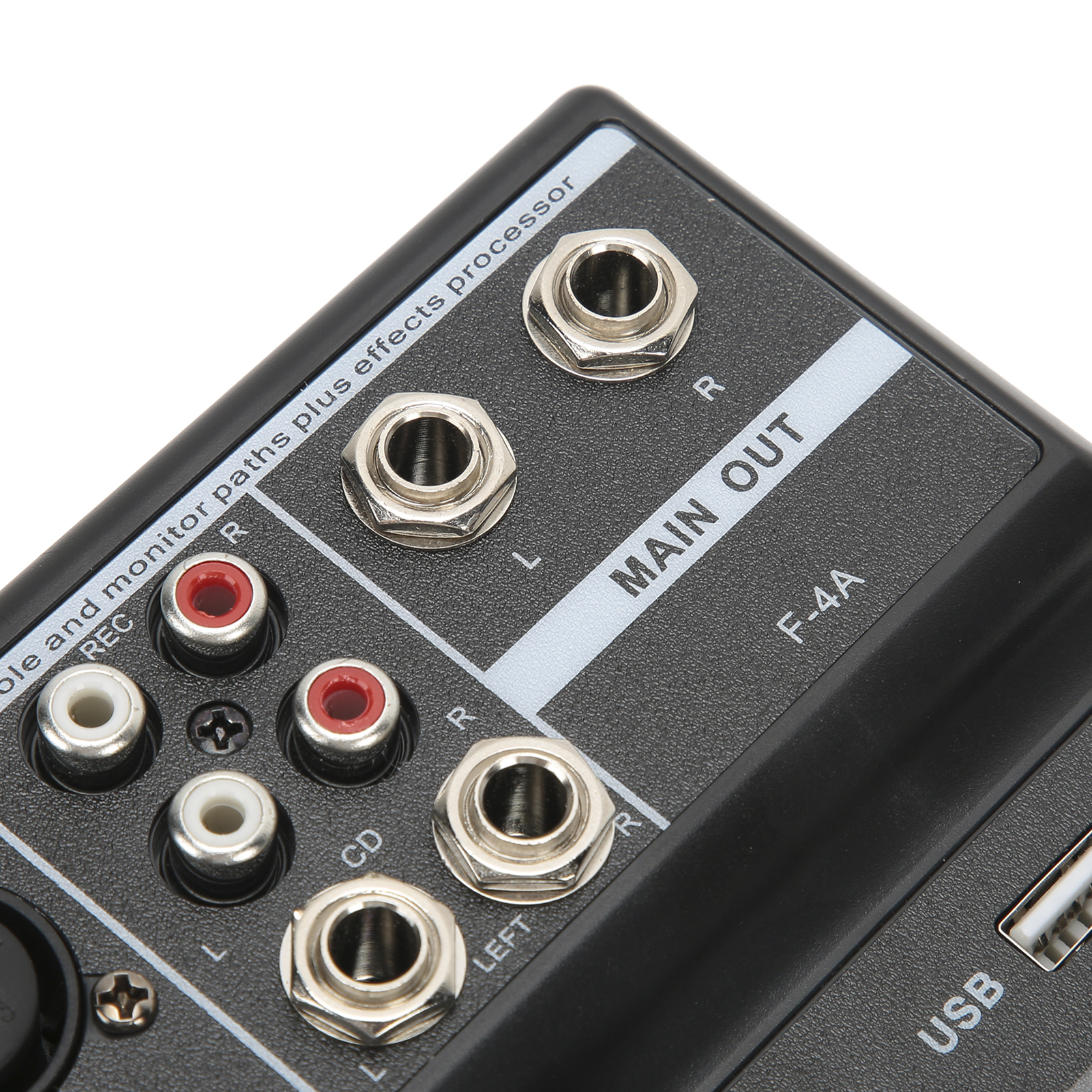 4 Channel Mixer USB Stereo Mixing Console With Sound Card For Home Com NEW - Afbeelding 11 van 14