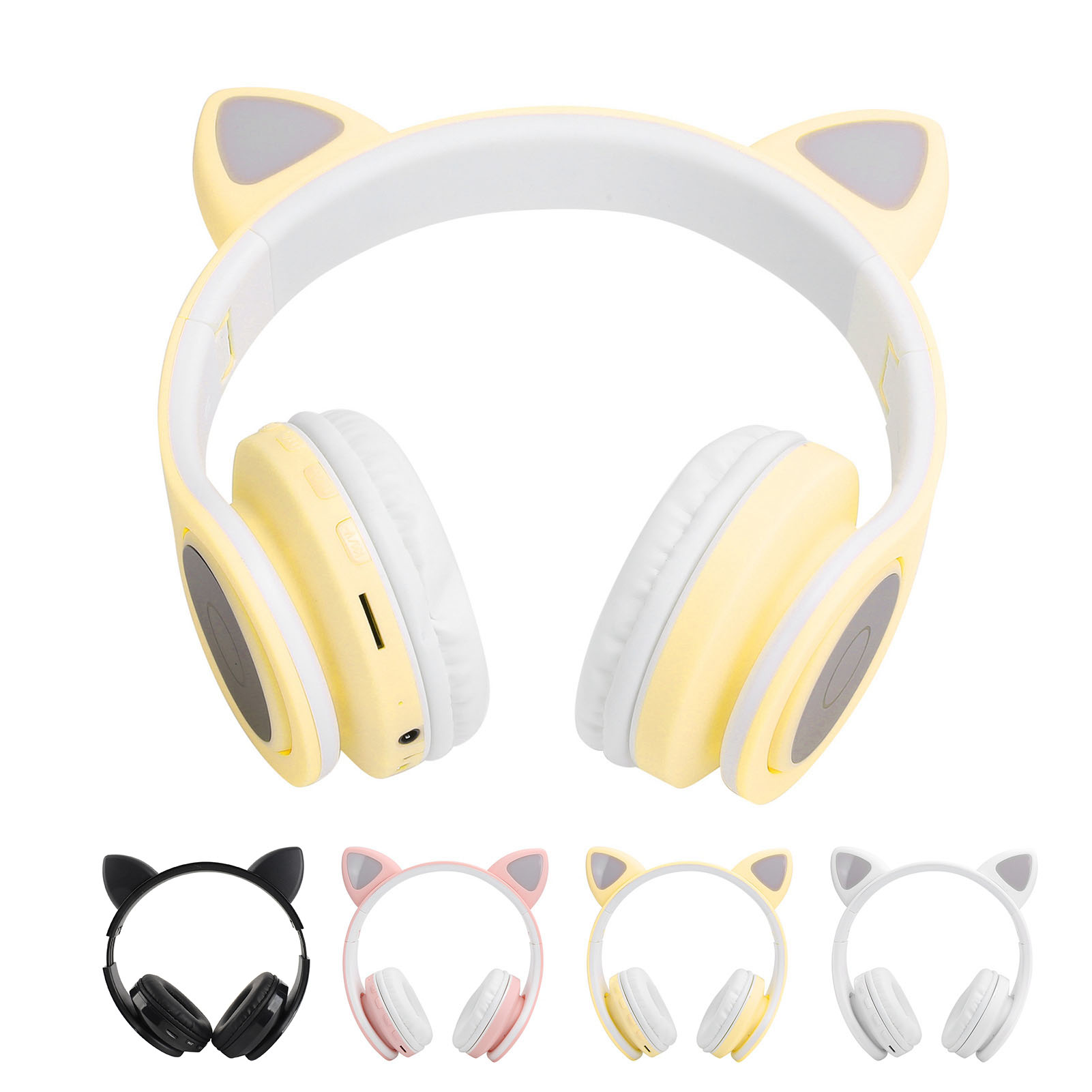 LED Noise Reduction Headset Cat Ear Shape BT 5.0 Headset With Mic For Young P FY - Afbeelding 29 van 31