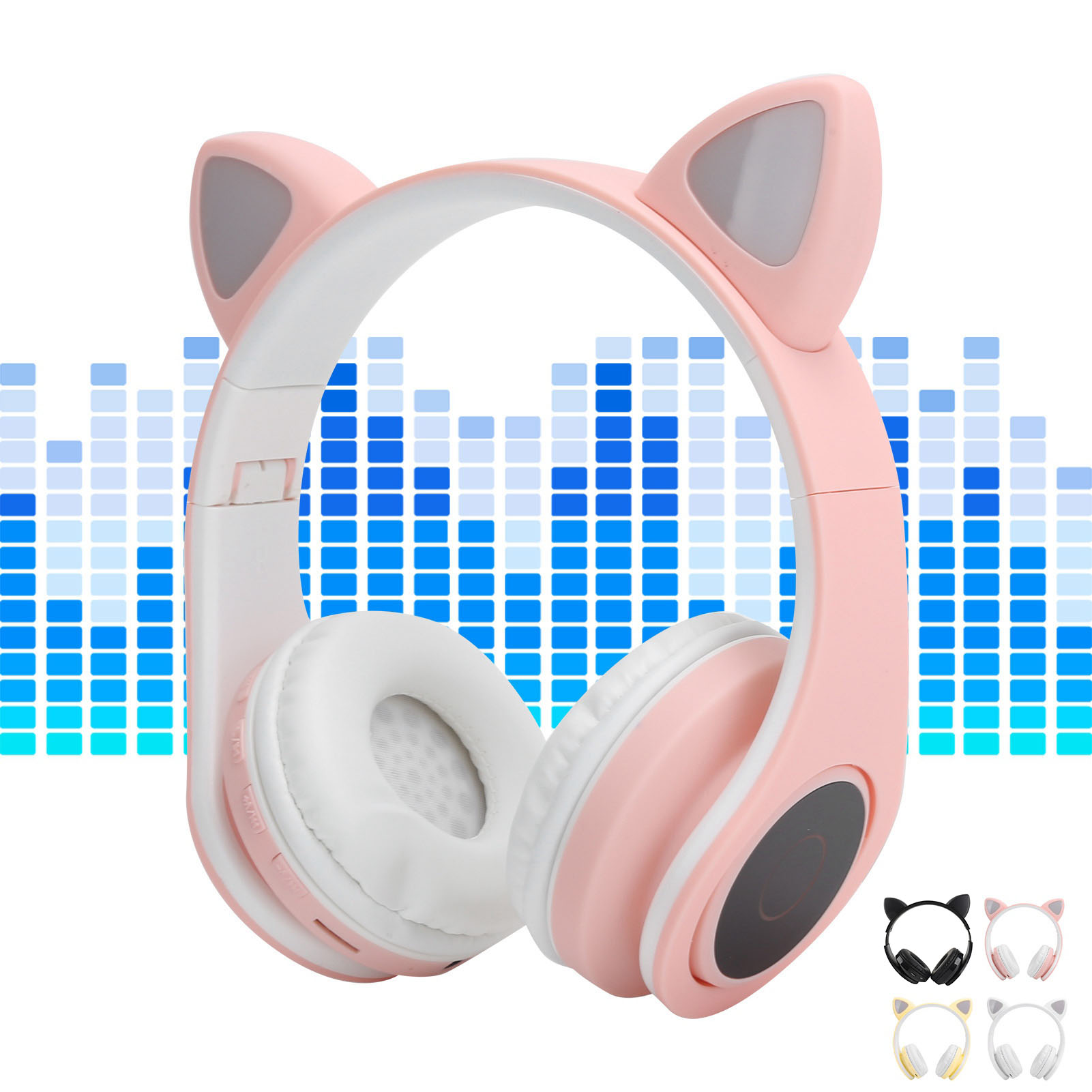 LED Noise Reduction Headset Cat Ear Shape BT 5.0 Headset With Mic For Young P CB - Afbeelding 26 van 31