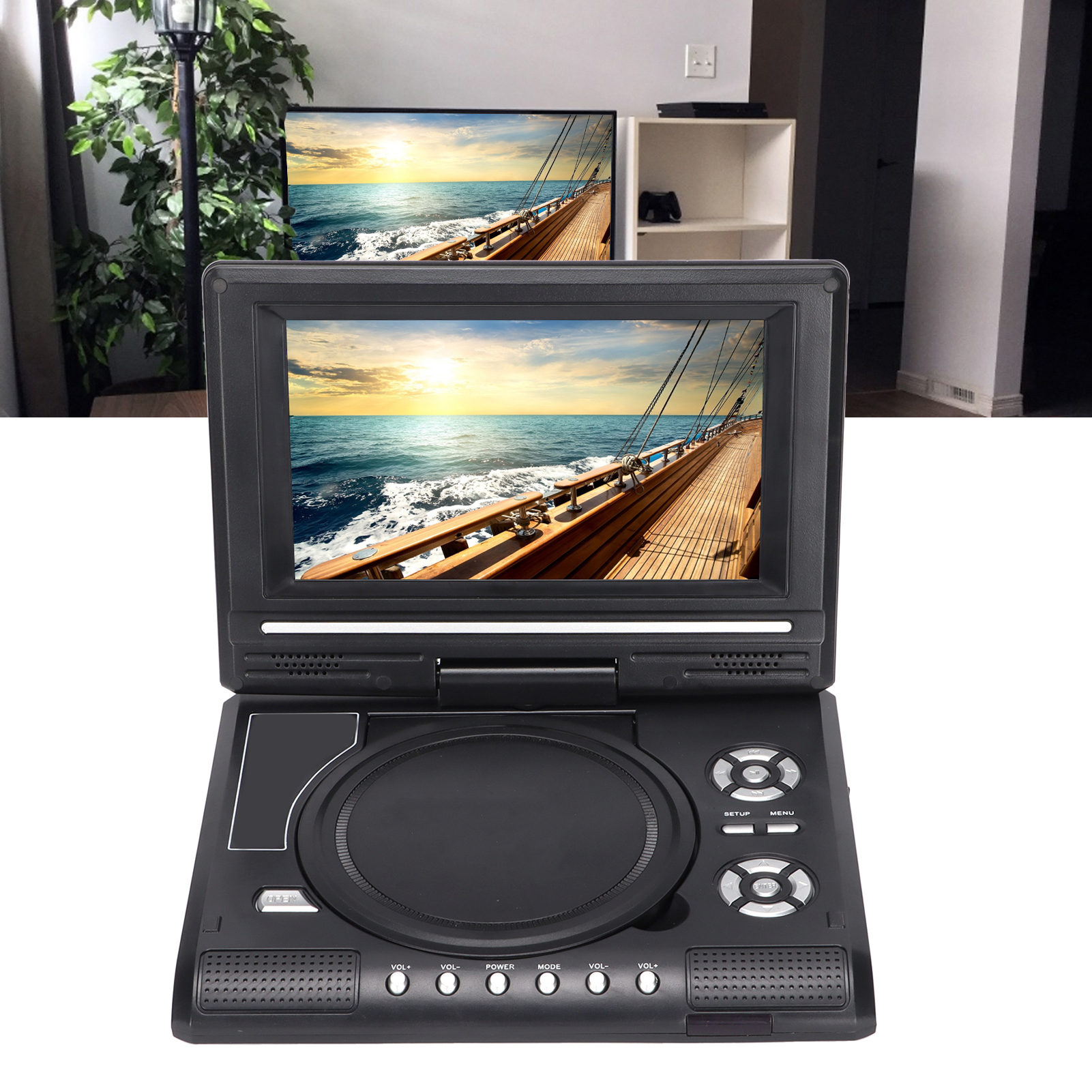 Reproductor de DVD Portátil HD 270° Reproductor de DVD Móvil con Control Remoto USB - Imagen 45 de 48