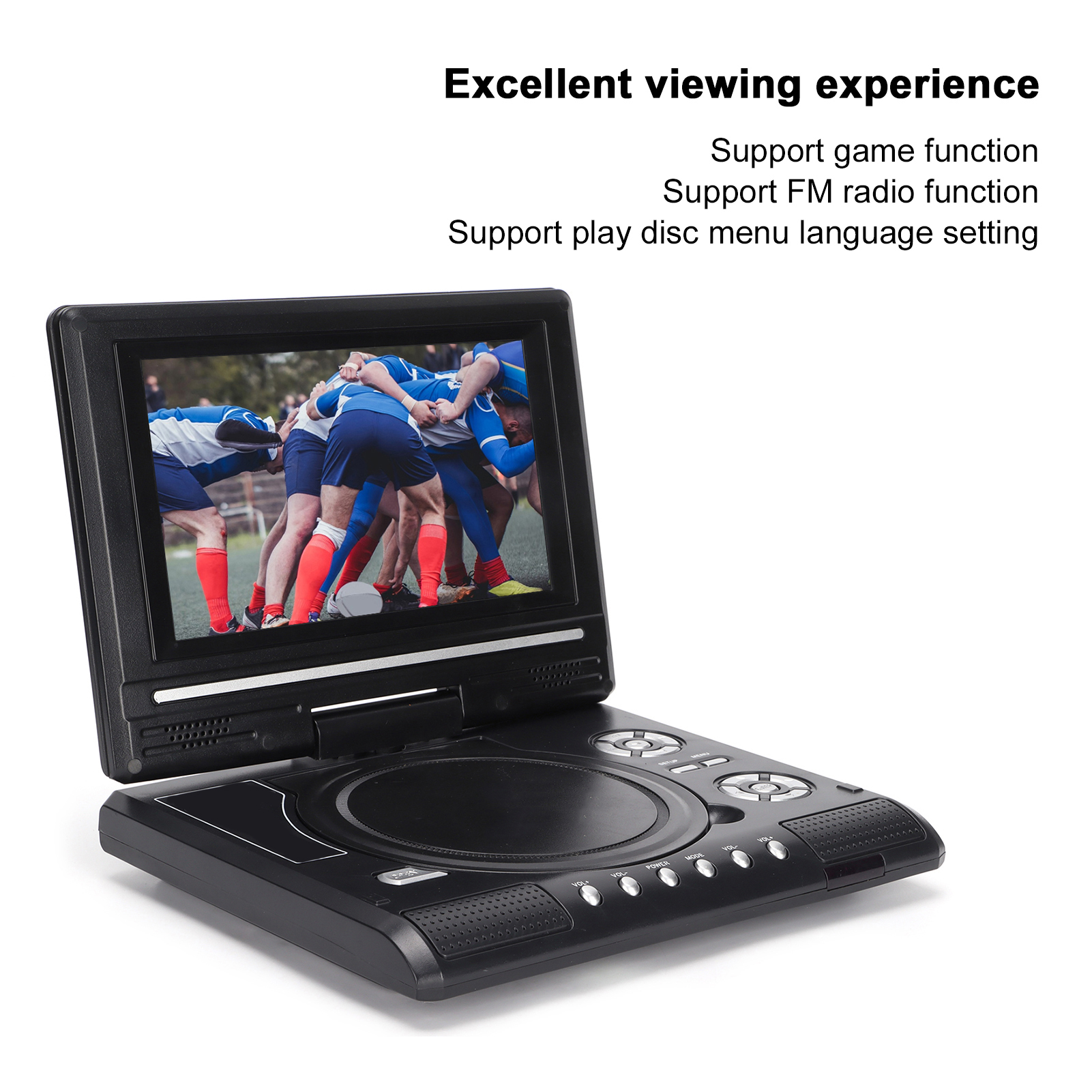 Reproductor de DVD Portátil HD 270° Reproductor de DVD Móvil con Control Remoto USB - Imagen 40 de 48