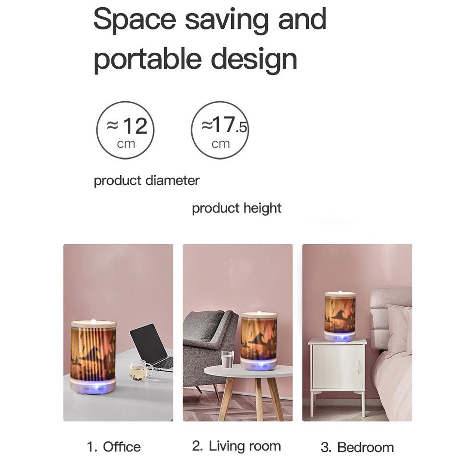 Essential Oil Diffuser Auto Shut Off Multifunctional Ultrasonic Cold Mist Dif FY - Bild 29 von 30