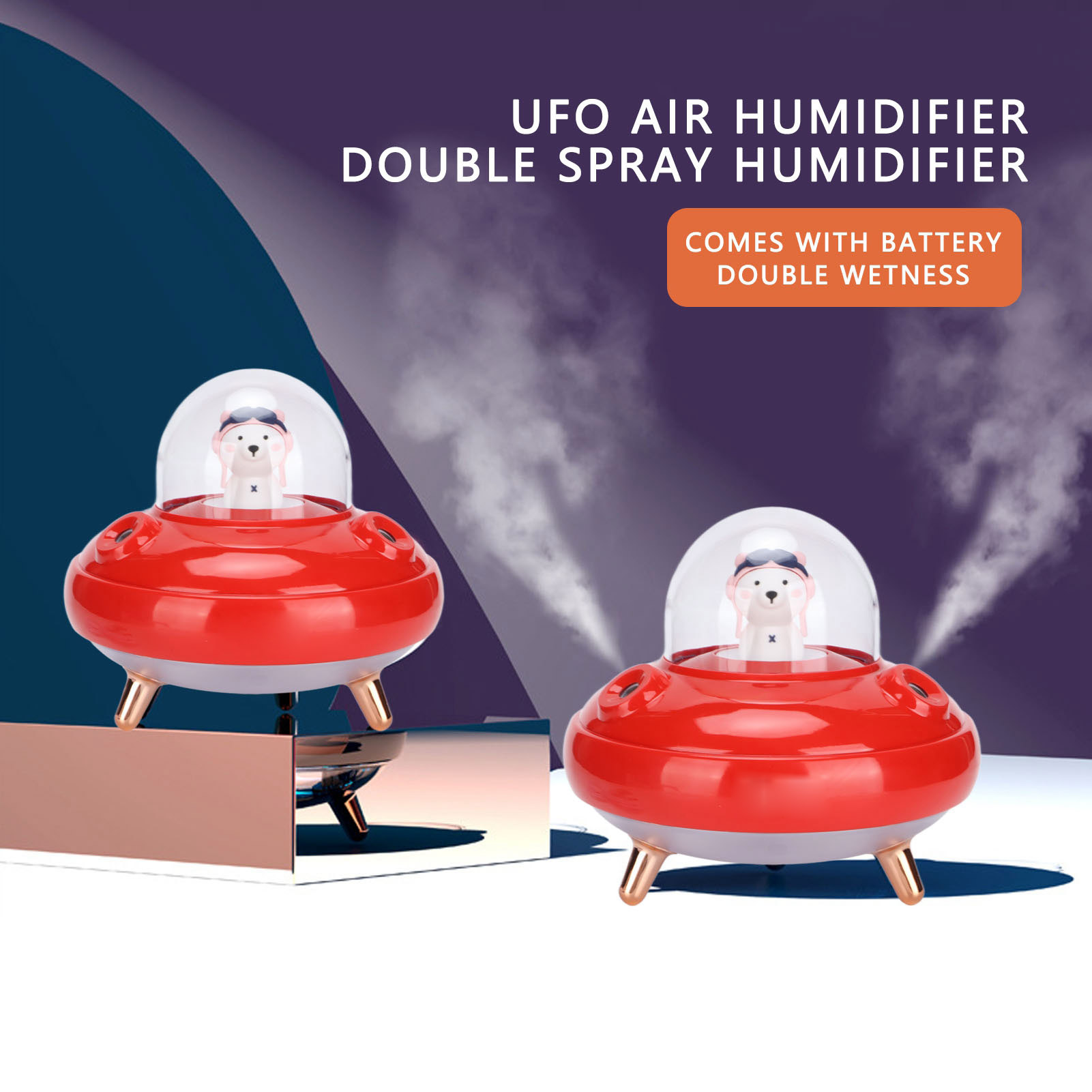 Cute Mini Humidifier 500ml Double Nozzles Small Cool Mist Humidifier For FY - Bild 25 von 36