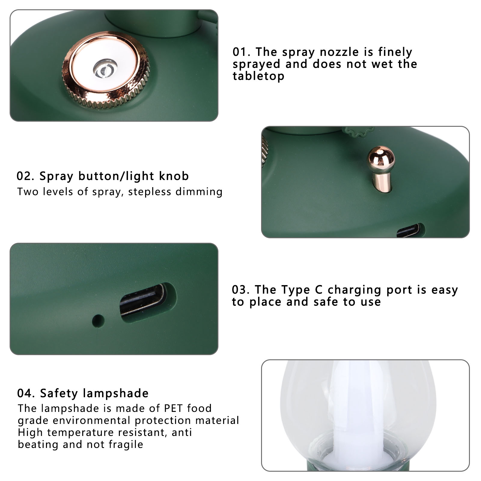 LA‑0621 Portable Humidifier Cool Mist Humidifier With Auto Shut Off Light Nig FY - Bild 28 von 30