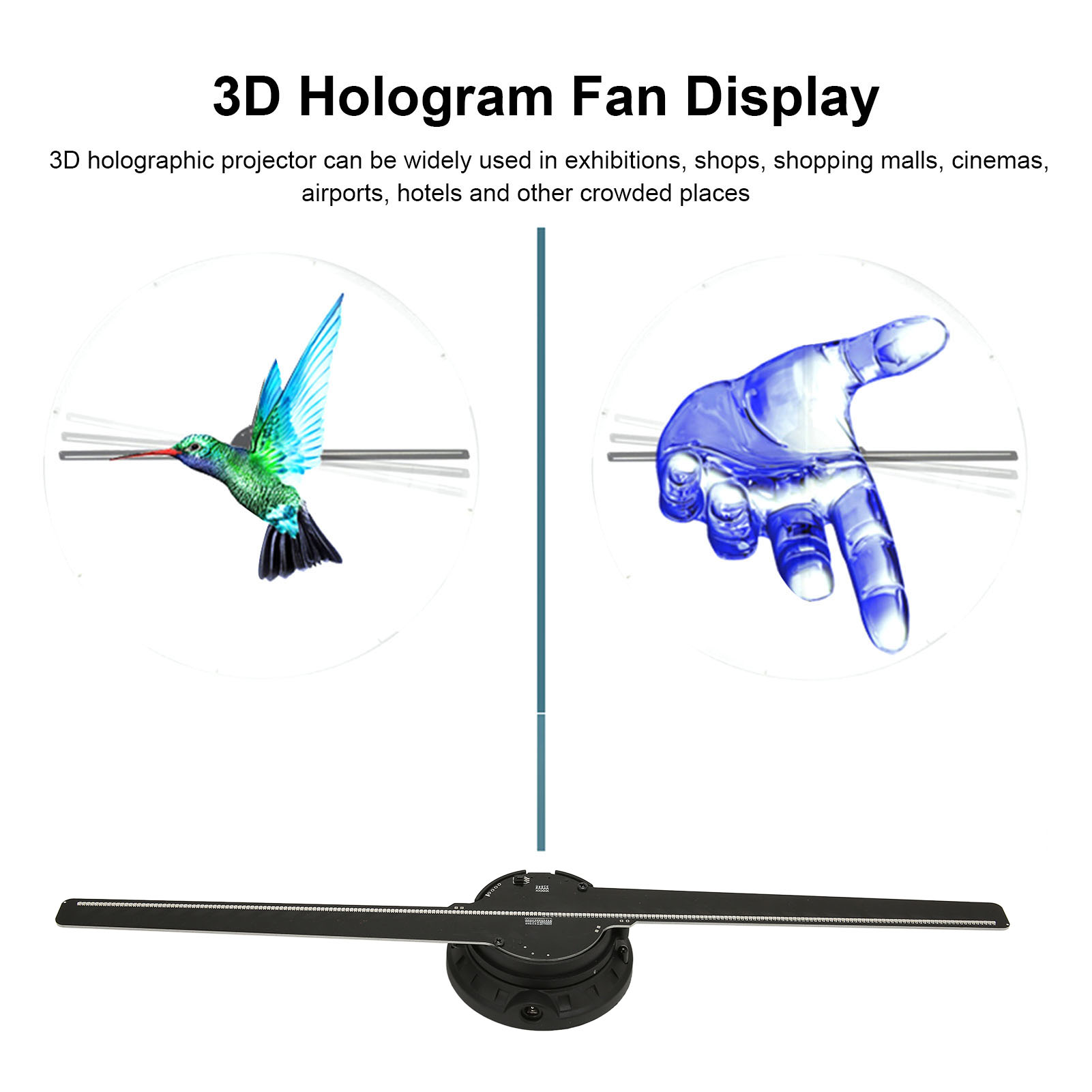 3D Hologram Fan LED Advertising Display Fan For Business Store Signs Bar Par SPM - Picture 25 of 34