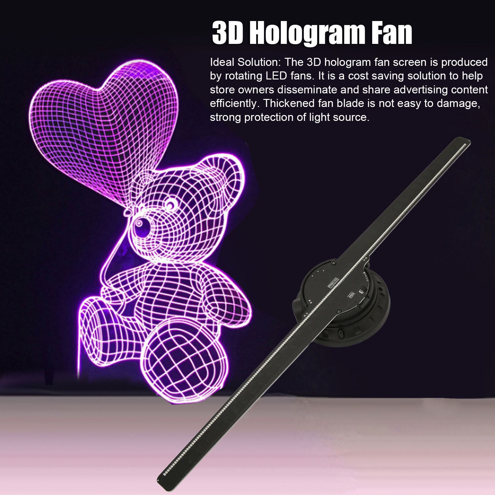 3D Hologram Fan LED Advertising Display Fan For Business Store Signs Bar Par SPM - Picture 23 of 34