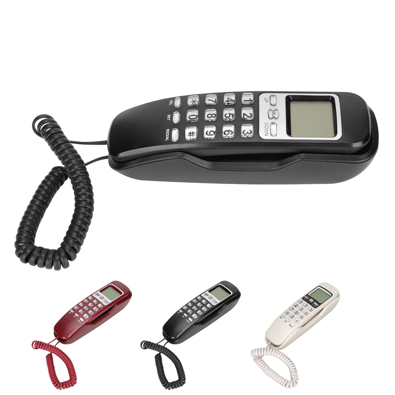 Telefon przewodowy Ponowne dializowanie Wyświetlacz LCD Mały przewodowy telefon stacjonarny do domu w roku budżetowym - Zdjęcie 26 z 31