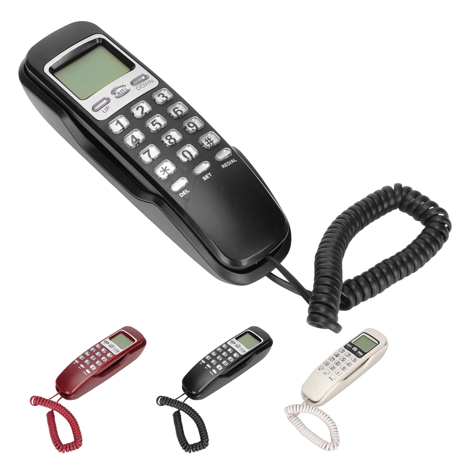 Telefon przewodowy Ponowne dializowanie Wyświetlacz LCD Mały przewodowy telefon stacjonarny do domu w roku budżetowym - Zdjęcie 27 z 31