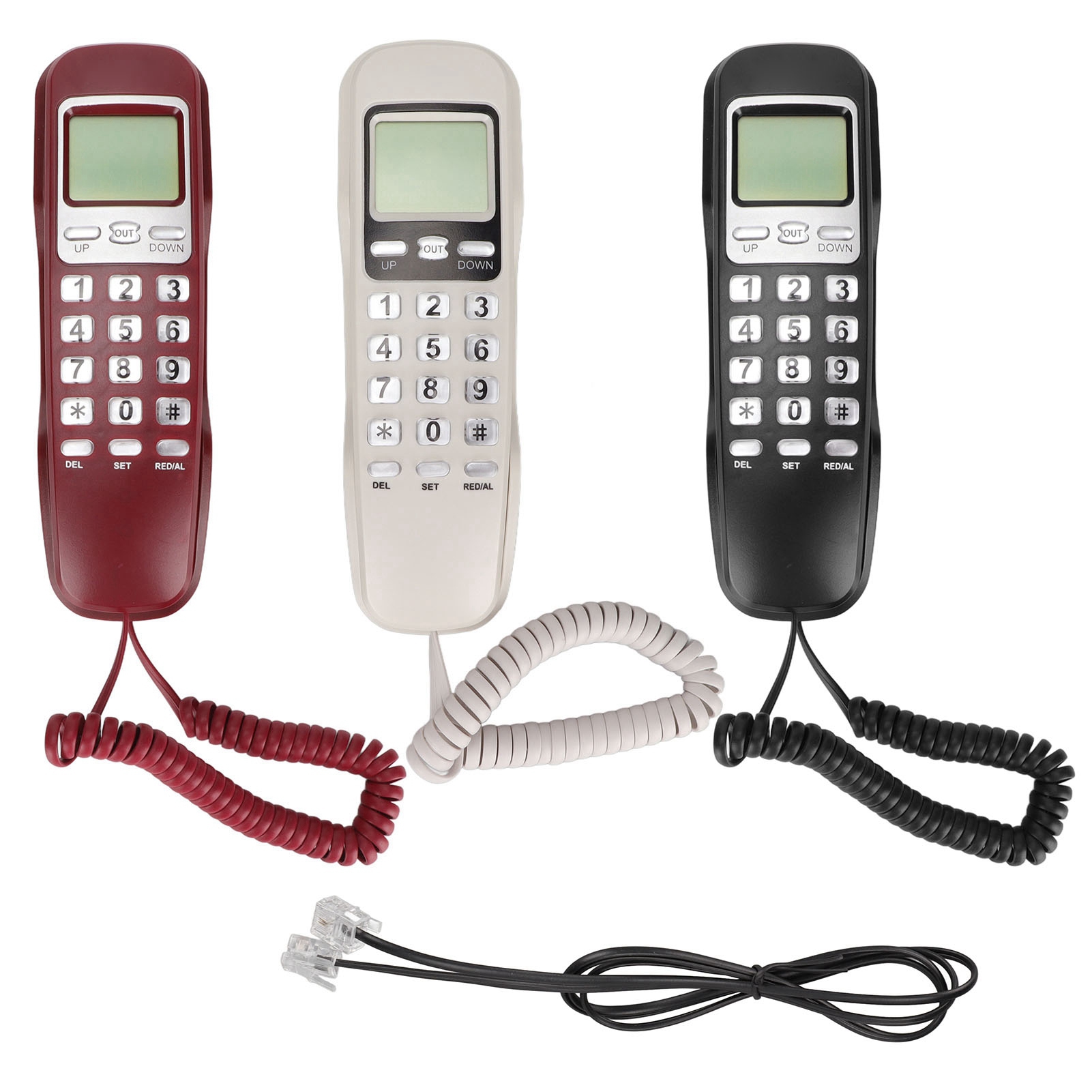 Telefon przewodowy Ponowne dializowanie Wyświetlacz LCD Mały przewodowy telefon stacjonarny do domu CB - Zdjęcie 23 z 31