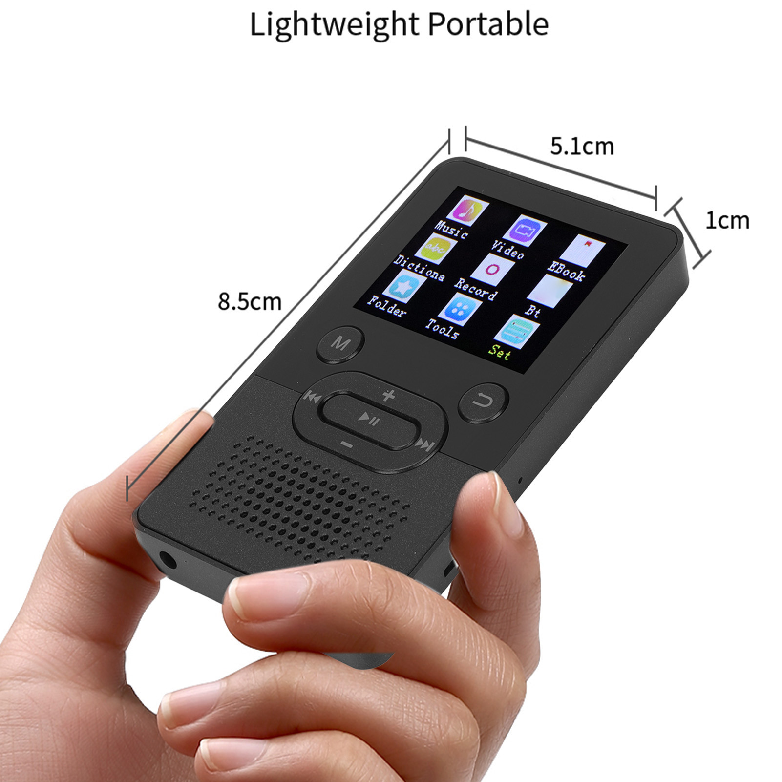 Reproductor de MP4 T9 pantalla a color de 1,8 pulgadas sonido sin pérdidas reproductor de MP3 con soporte BT 4,2 FG - Imagen 43 de 51