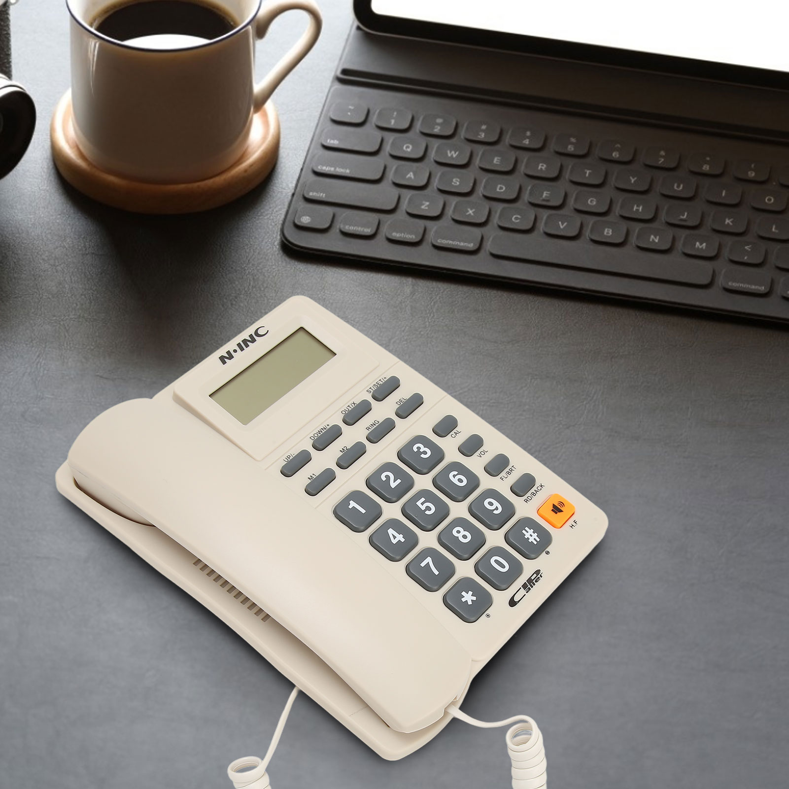 Corded Landline Phone Multifunction Caller ID Display Speed Dial Last Number FY - Afbeelding 24 van 29