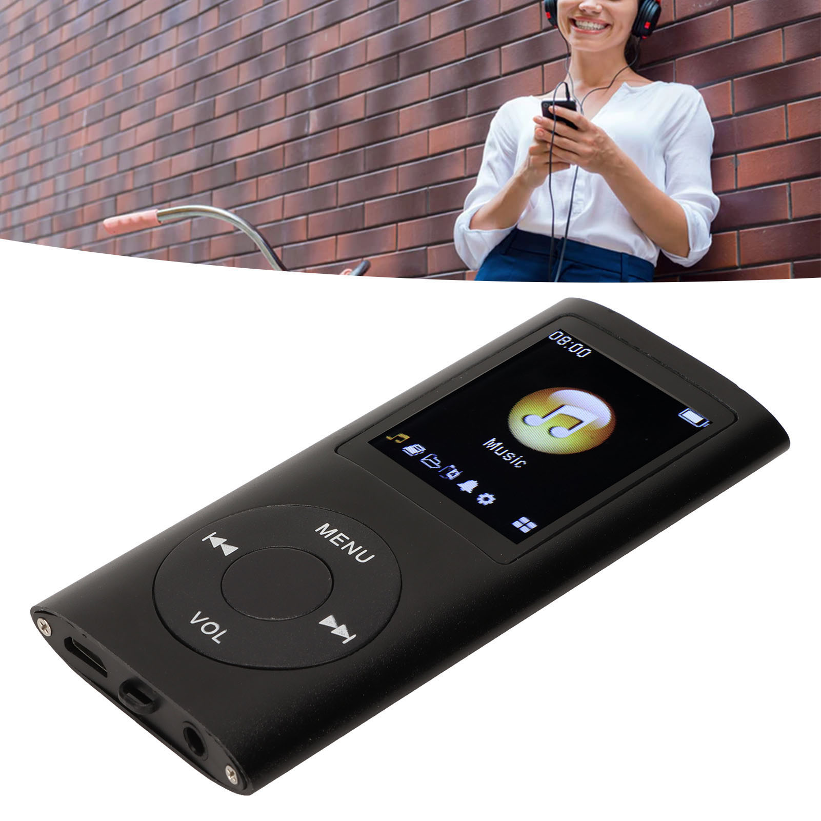 Lettore Musicale MP3 Multifunzione Suono Senza Perdite Slim 8 Ore Durata Batteria MU7T - Foto 15 di 22