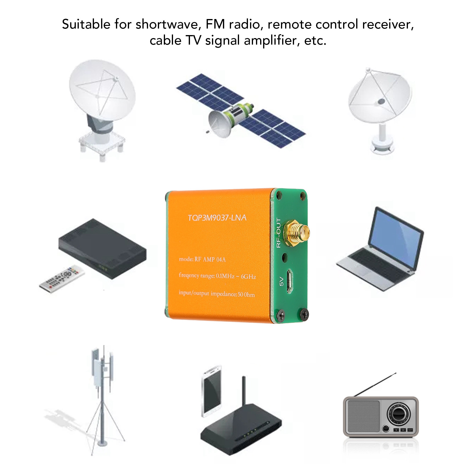 0.1MHz‑6GHz Full Band Low Noise Amplifier 20dB LNA RF Power Preamplifier Hot - Picture 17 of 18