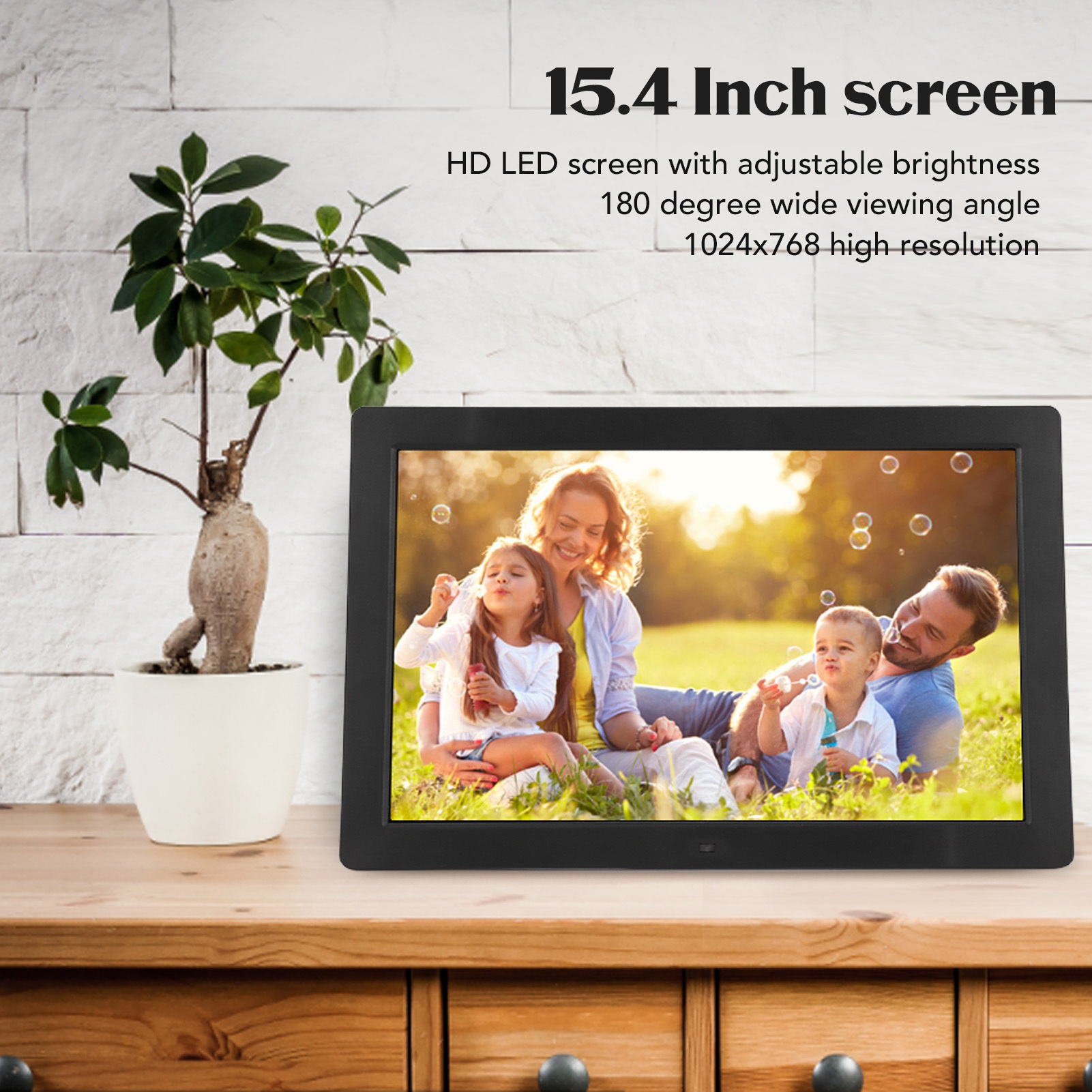 Digital Photo Frame 15.4in LED Display Support Video Sound Picture Electric NEW - Afbeelding 16 van 18
