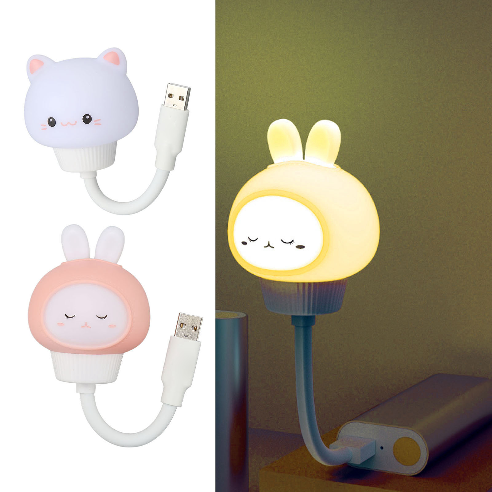 USB LED Light Voice Control 3 Brightness Timing Eye Prot-ection Portable Cute CB - Afbeelding 9 van 13