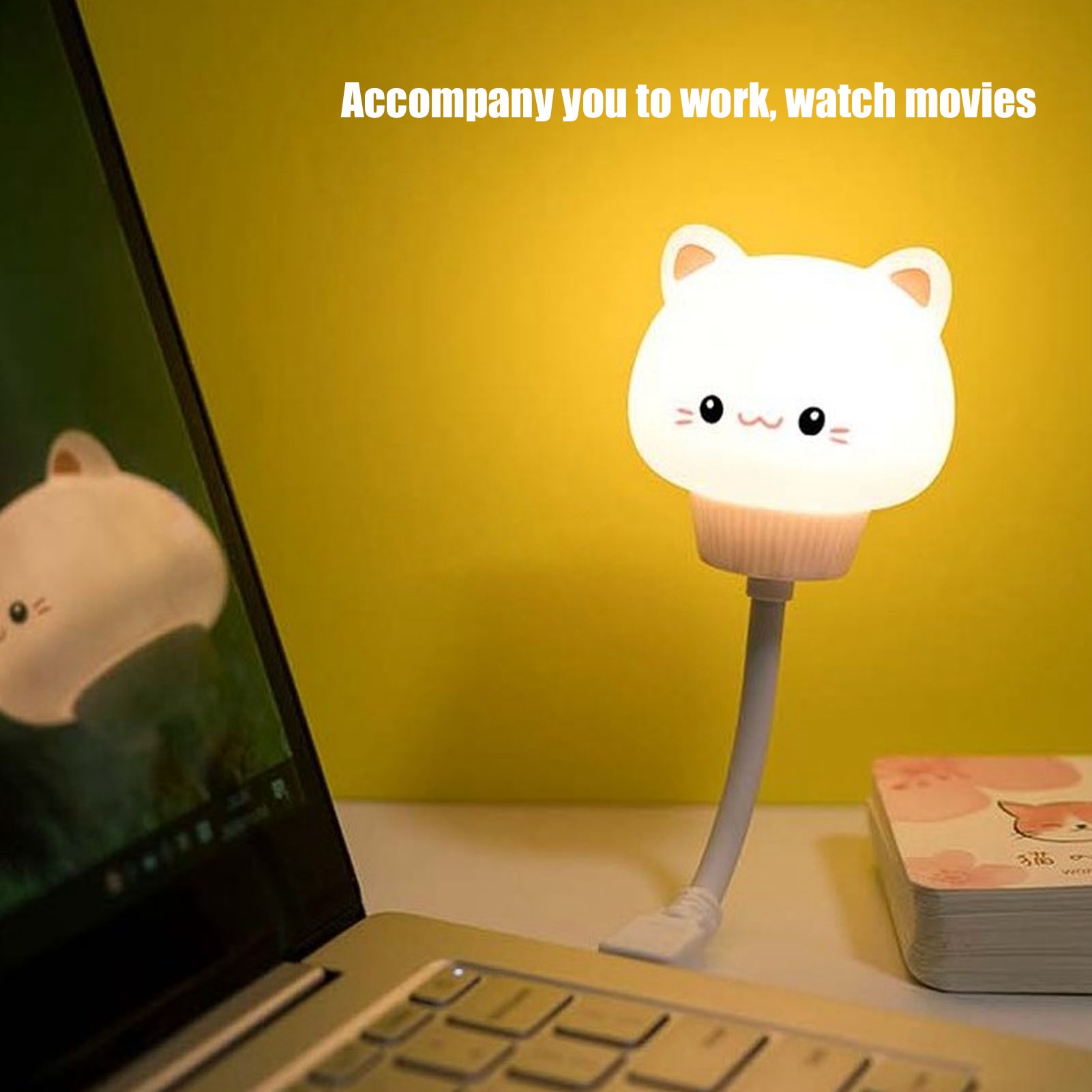 USB LED Light Voice Control 3 Brightness Timing Eye Prot-ection Portable Cute CB - Afbeelding 12 van 13