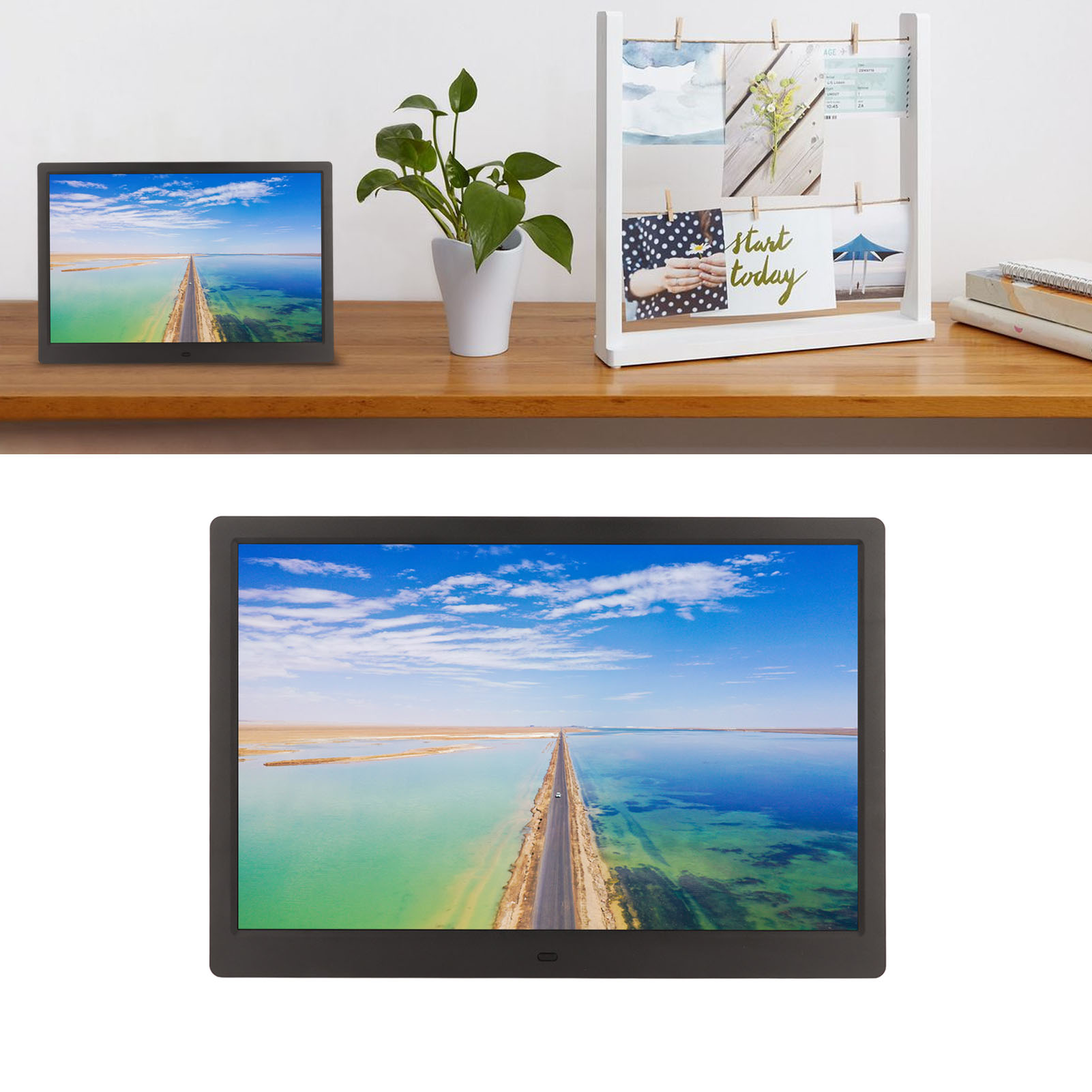 New 15.4in LCD Digital Photo Frame HD 1280x800 Large Storage USB Interface Elect - Picture 14 of 21