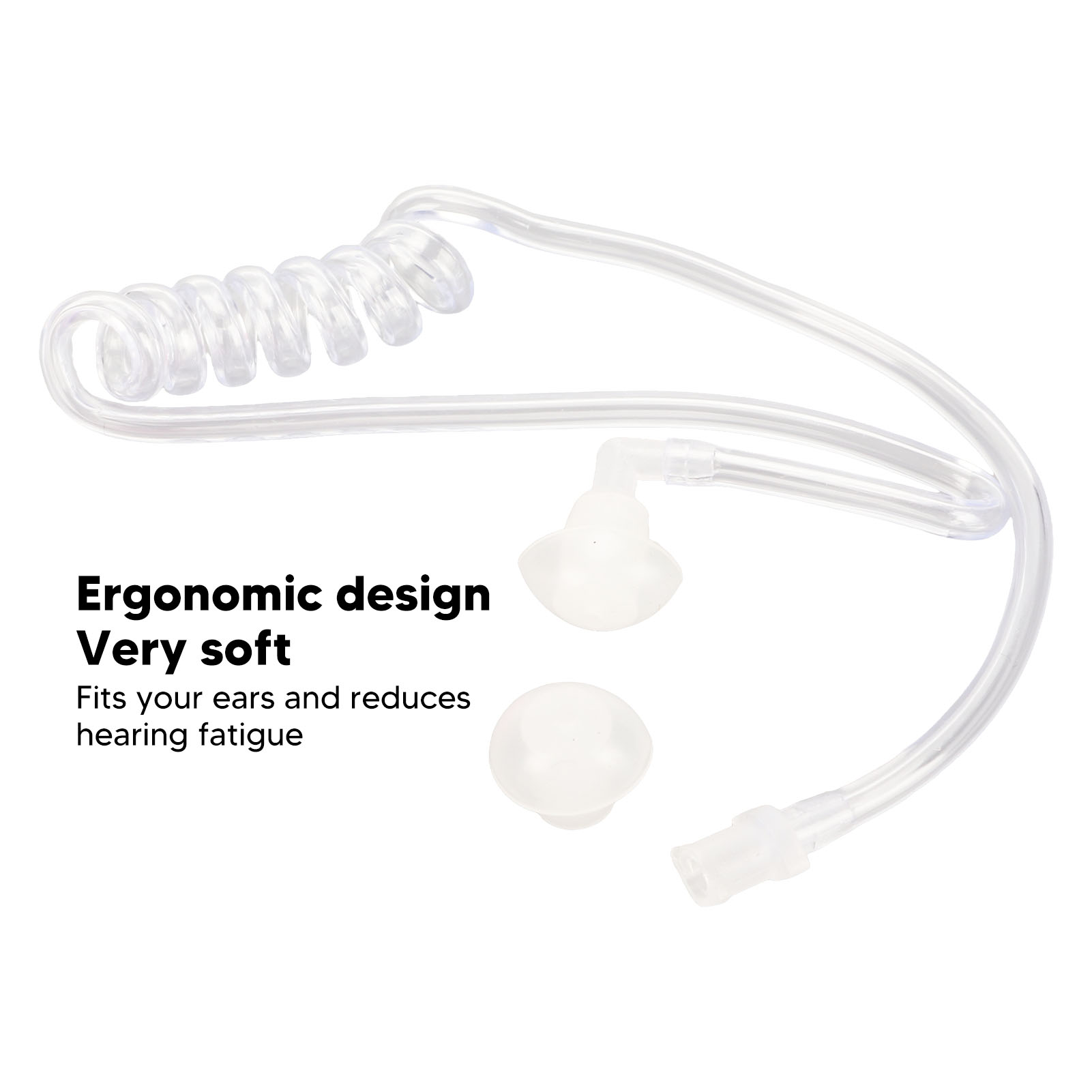 Acoustic Tube Earpiece Coil Tube Ergonomic Replacement Clear Acoustic Tube W FTD - Zdjęcie 21 z 21
