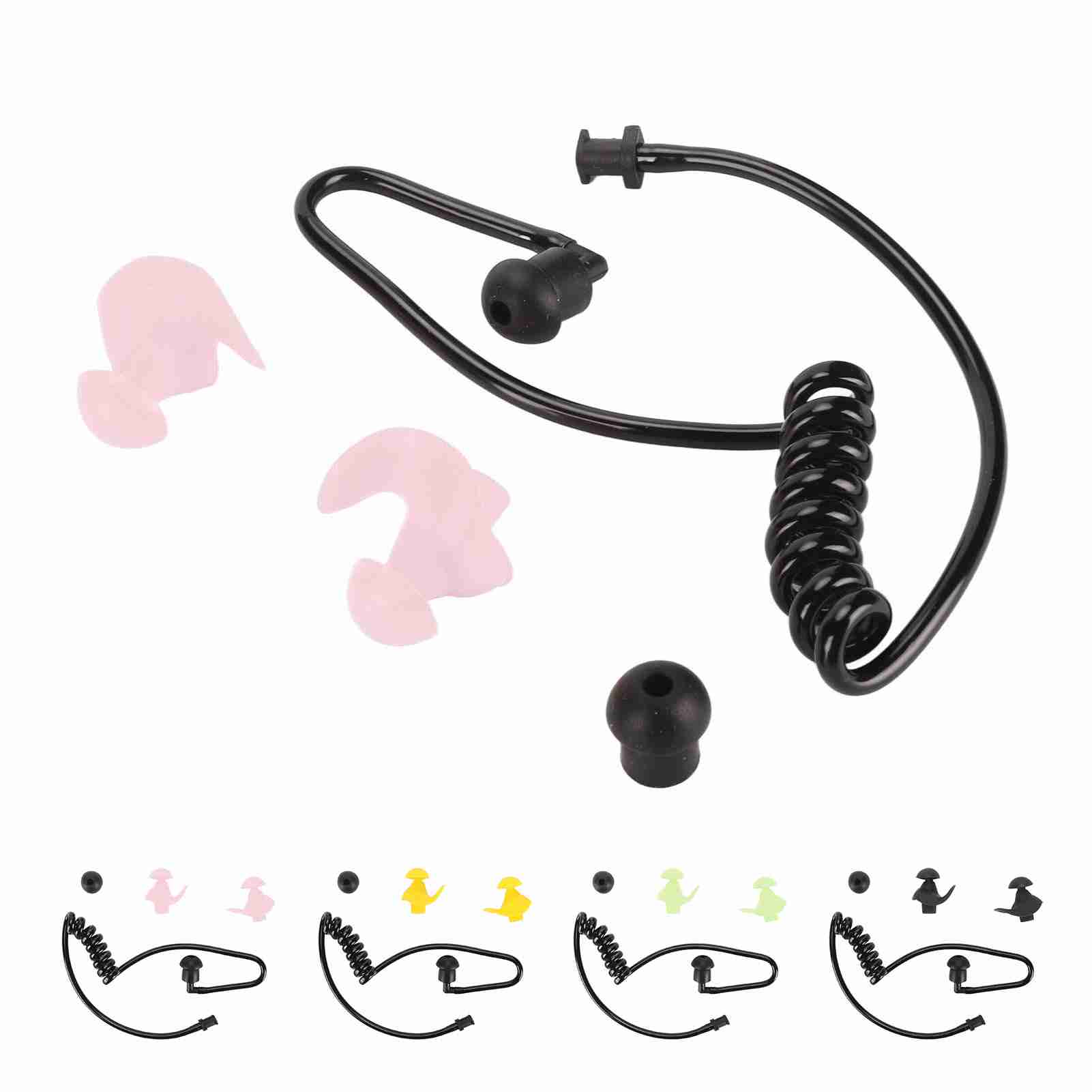 Earpiece Acoustic Tube Ergonomic Replacement Acoustic Coil Tube With Earbuds FY - Zdjęcie 28 z 34