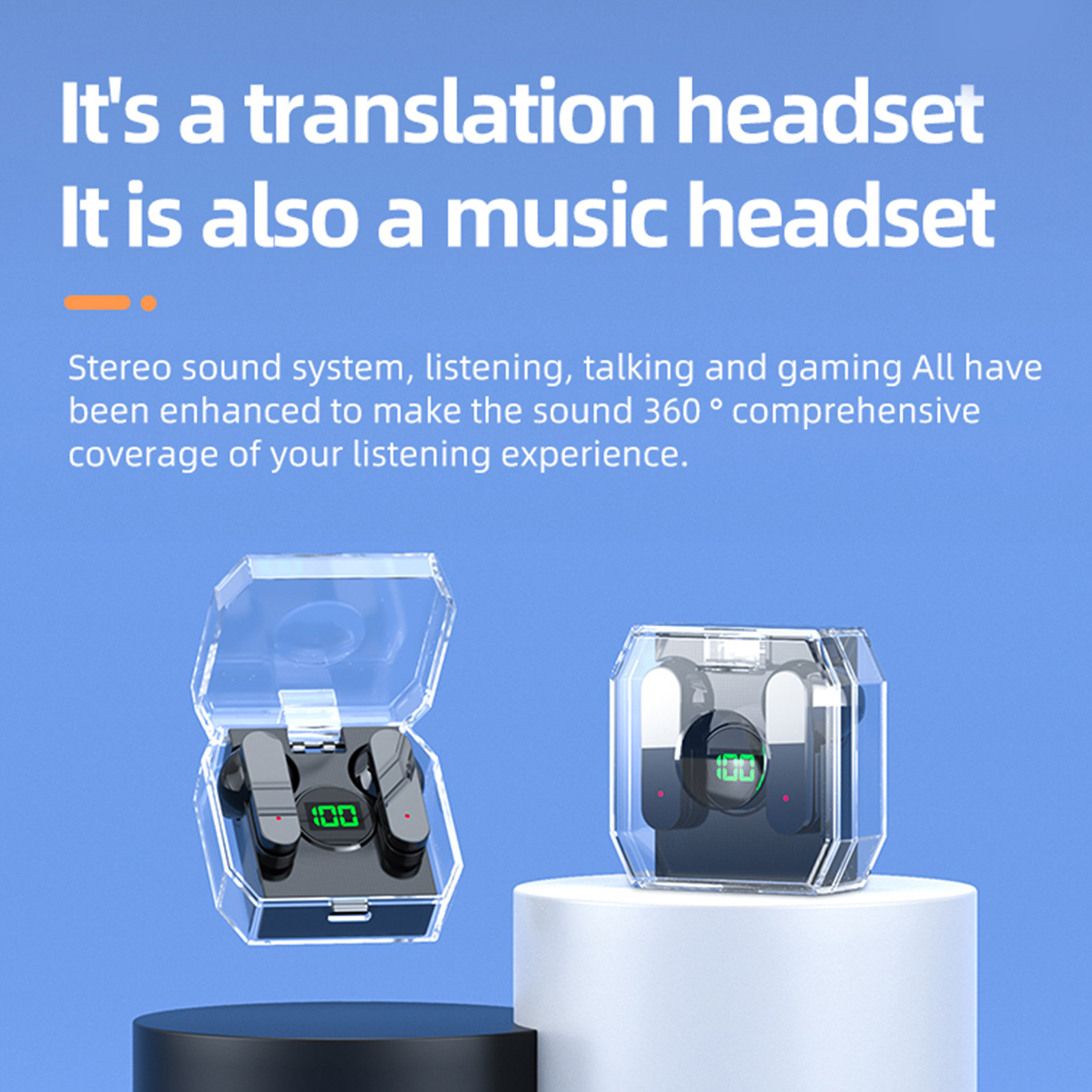 Language Translator Earbuds BT 5.3 144 Languages Online Translation Translato CB - Afbeelding 30 van 30