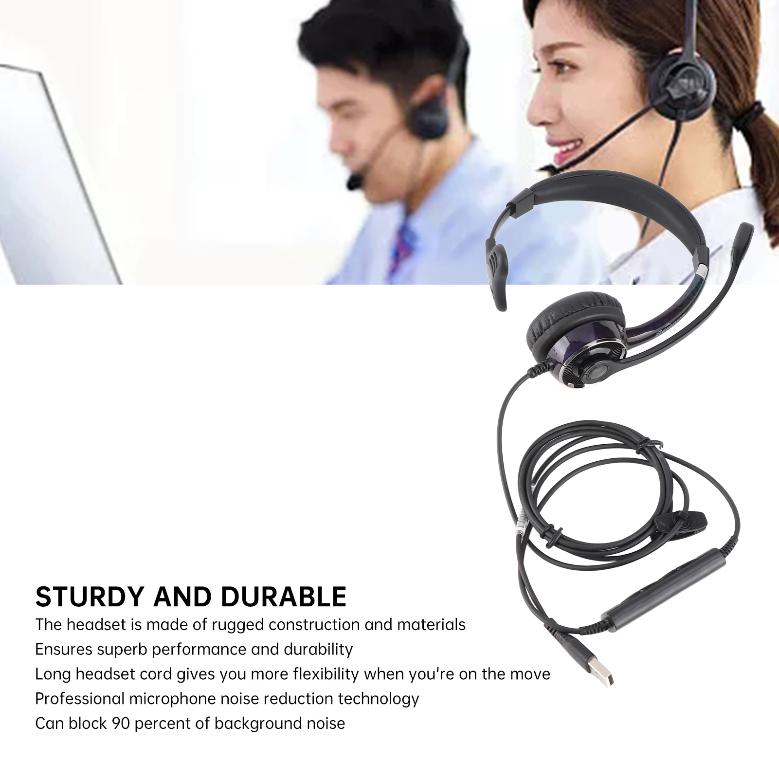 Telephone Headset Professional Noise Canceling Single Ear Customer Service HLF - Picture 18 of 18