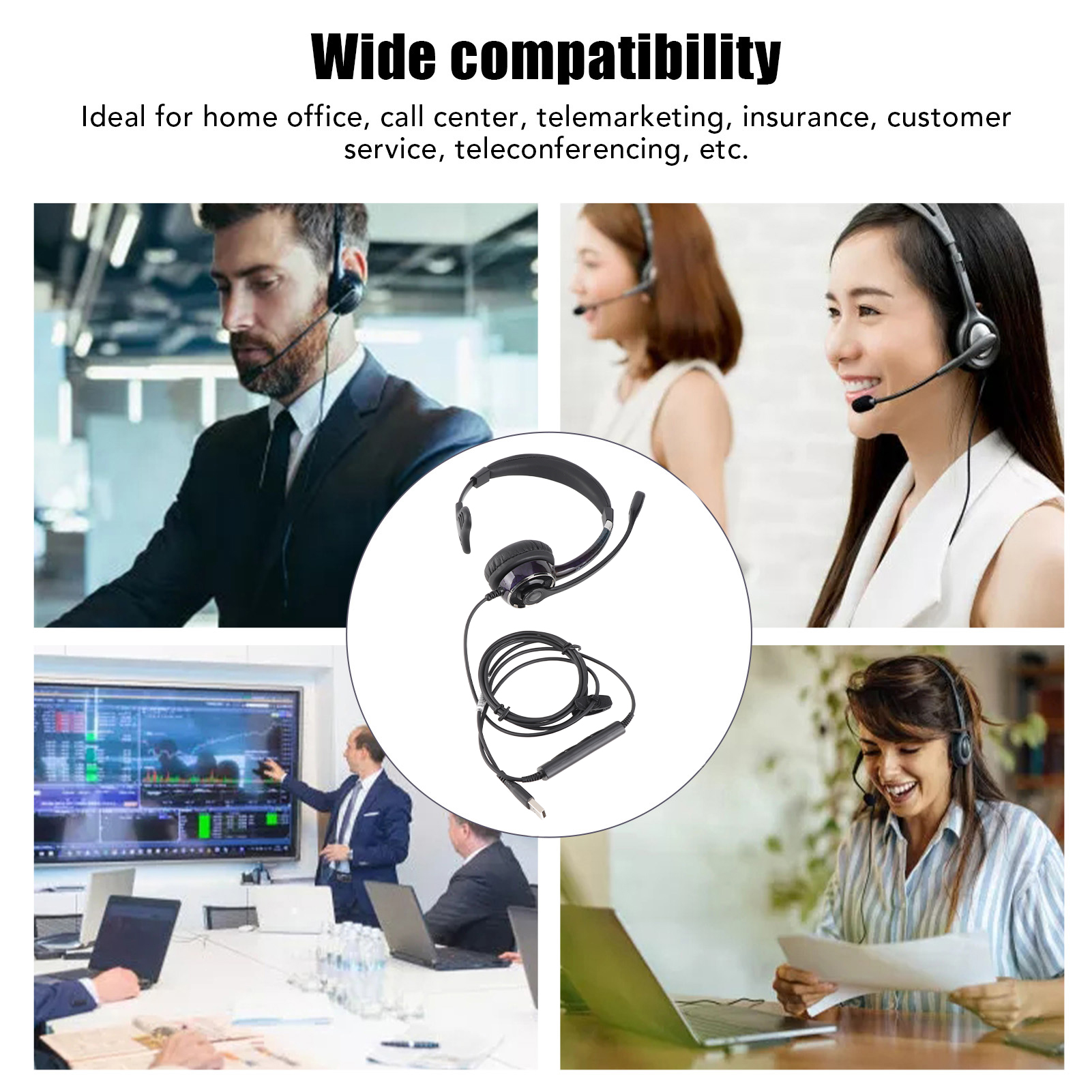Telephone Headset Professional Noise Canceling Single Ear Customer Service SLK - Photo 17/18