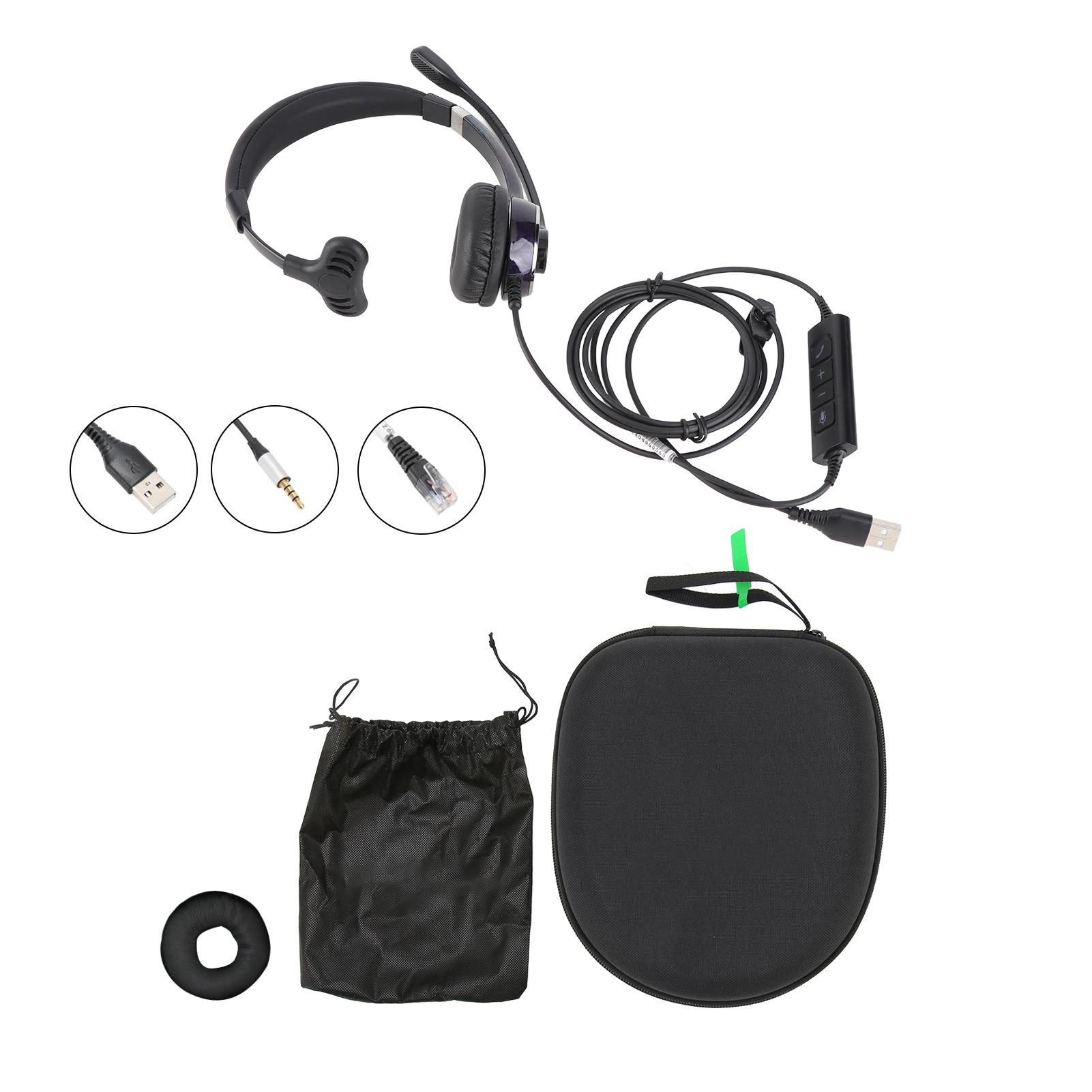 Telephone Headset Professional Noise Canceling Single Ear Customer Service HLF - Picture 14 of 18