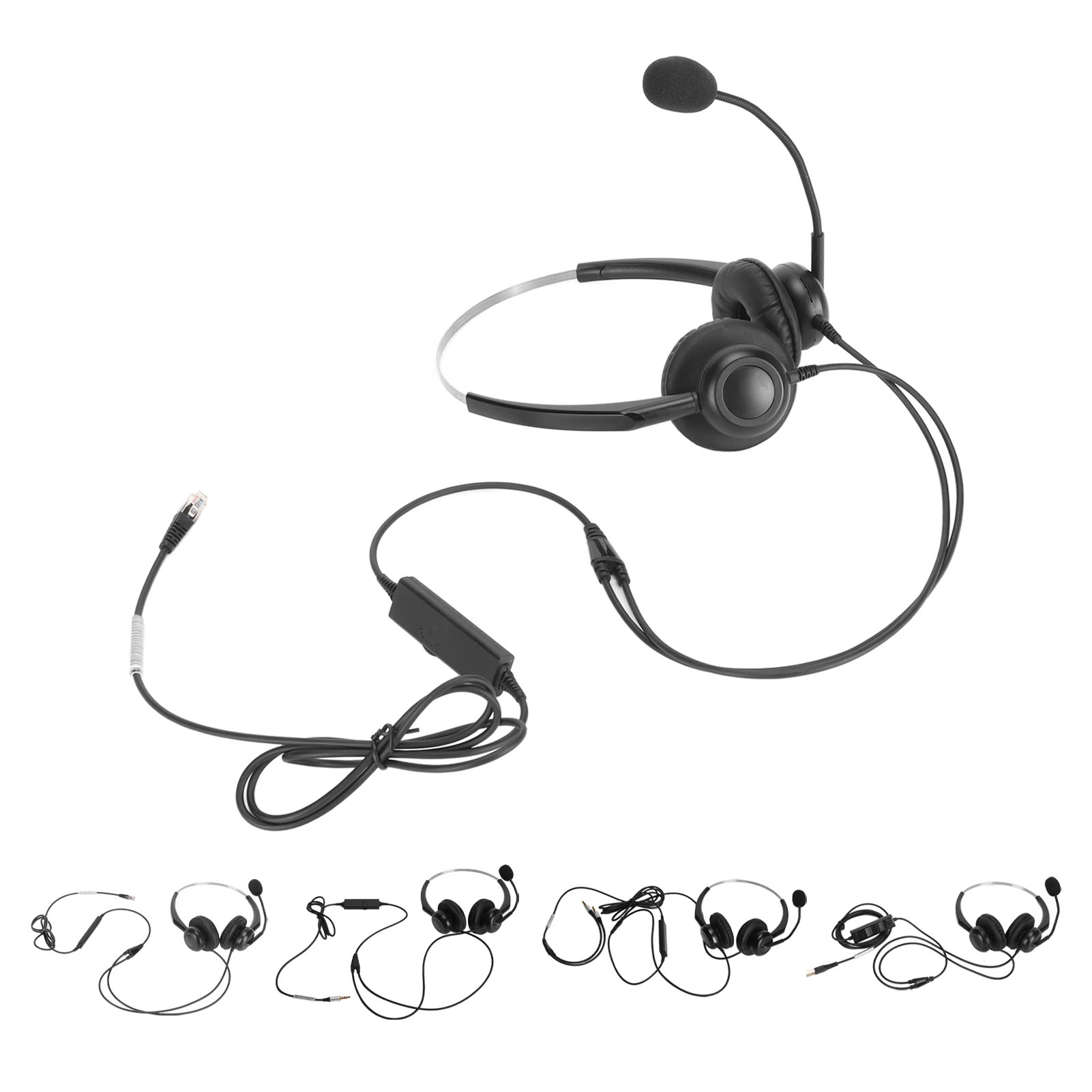 Wired Business Headset Noise Canceling Binaural Telephone Headphone With Mic FY - Afbeelding 27 van 34