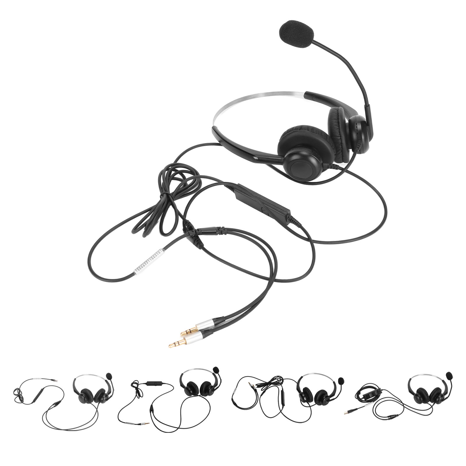 Wired Business Headset Noise Canceling Binaural Telephone Headphone With Mic FY - Afbeelding 32 van 34