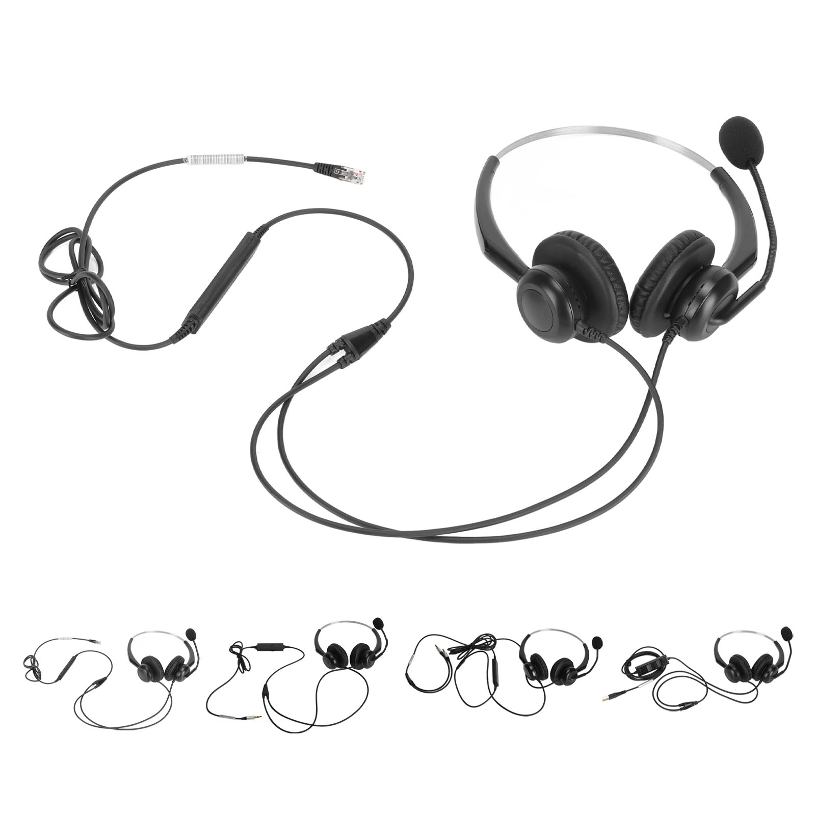 Wired Business Headset Noise Canceling Binaural Telephone Headphone With Mic FY - Afbeelding 34 van 34
