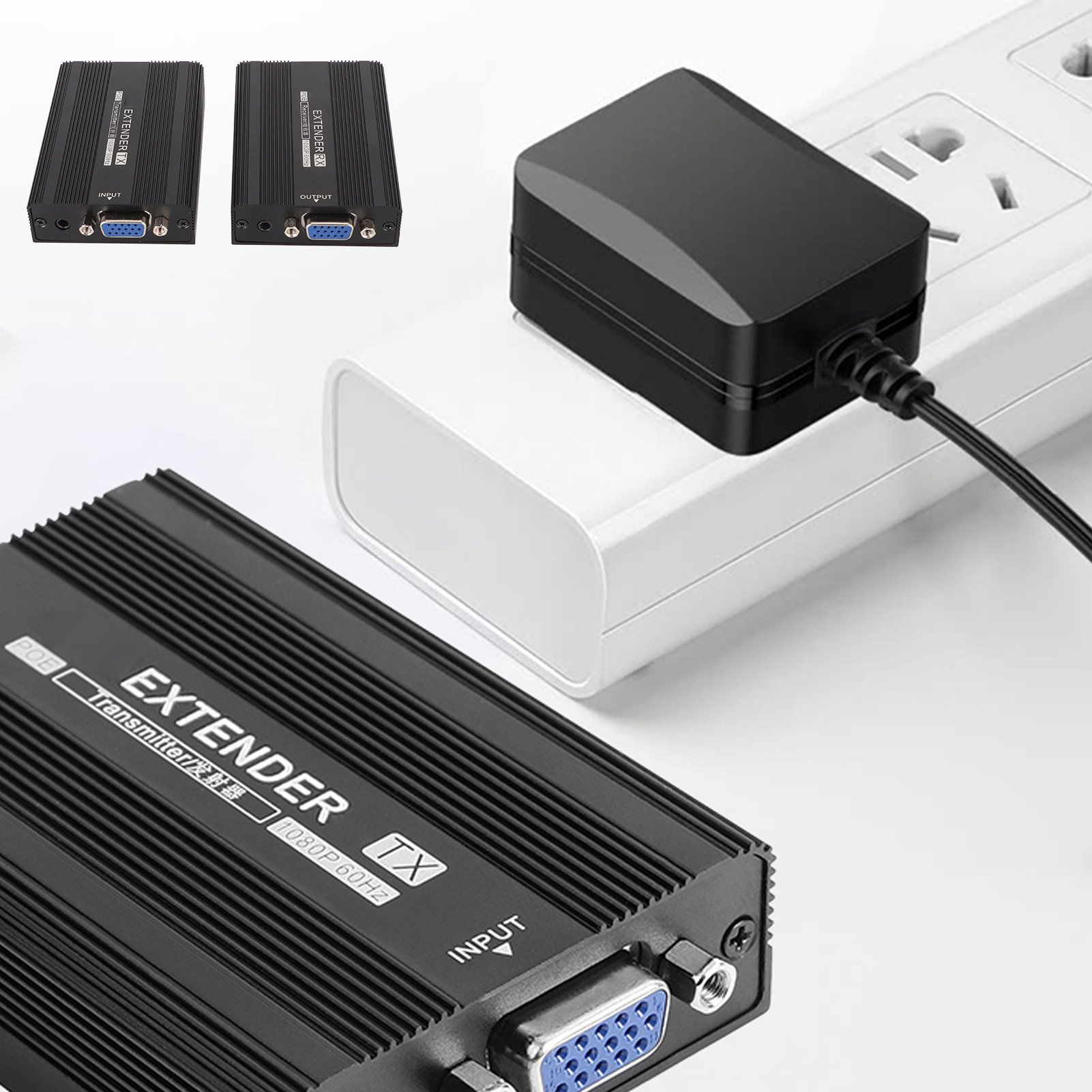 VGA Extender Multifunction Long Range 492.1ft 1080P 60HZ VGA Transmitter Rec SAL - Photo 25/30