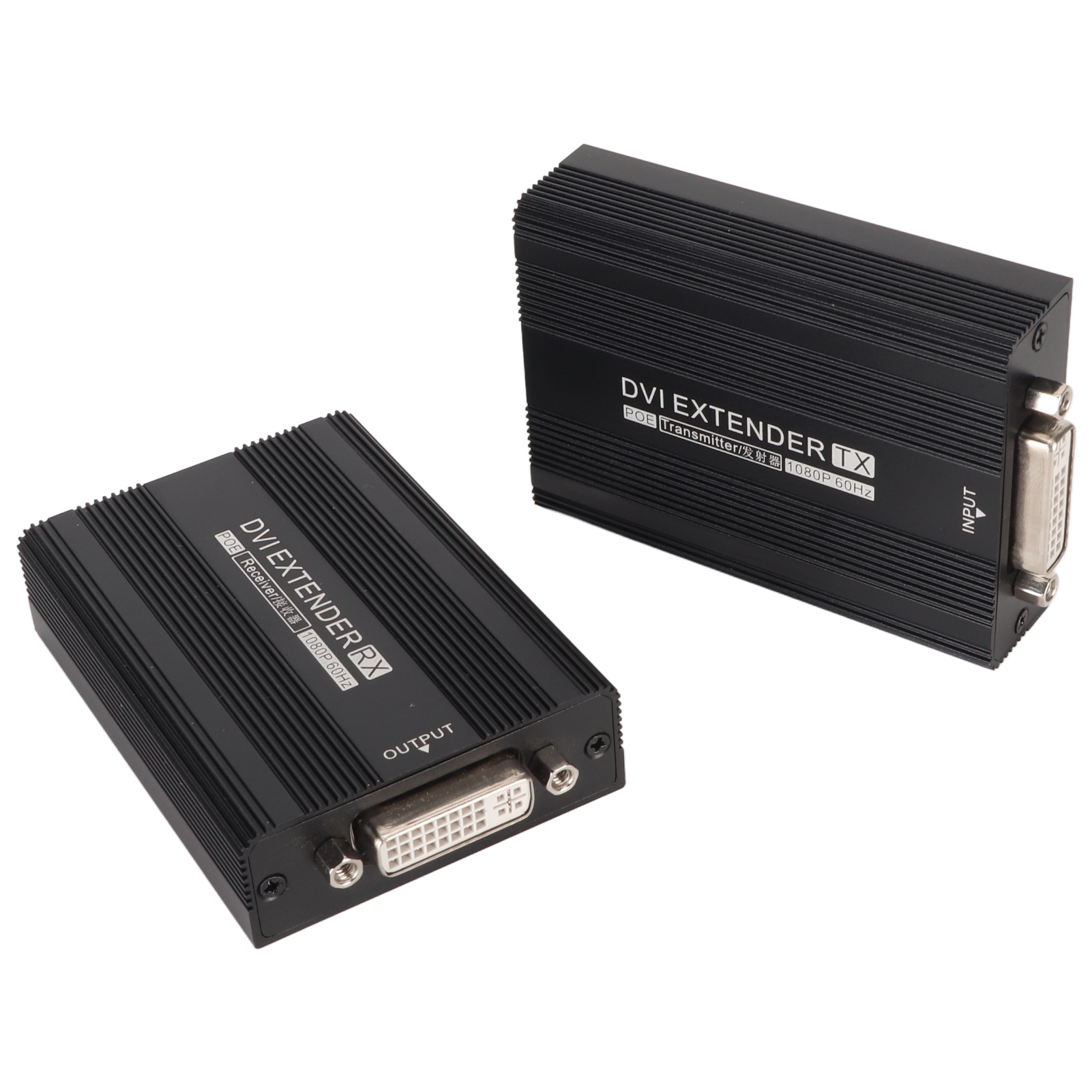 DVI Extender 1920x1080P At 60HZ POE Single Power Supply Plug And Play Video E DB - Photo 16/21