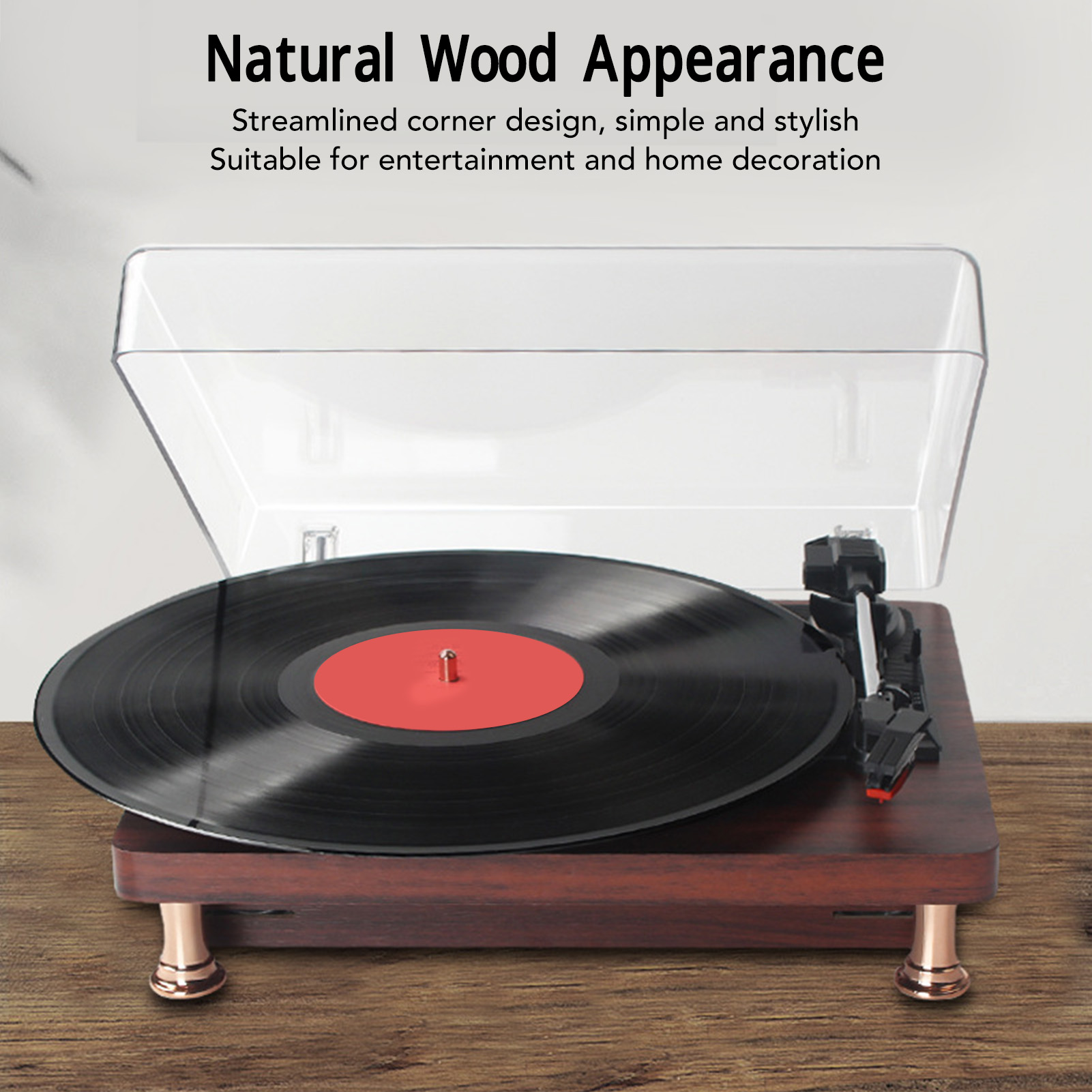Vinyl Record Player 3 Speed Built In Stereo Speaker Vintage Turntable Phonog - Picture 20 of 21