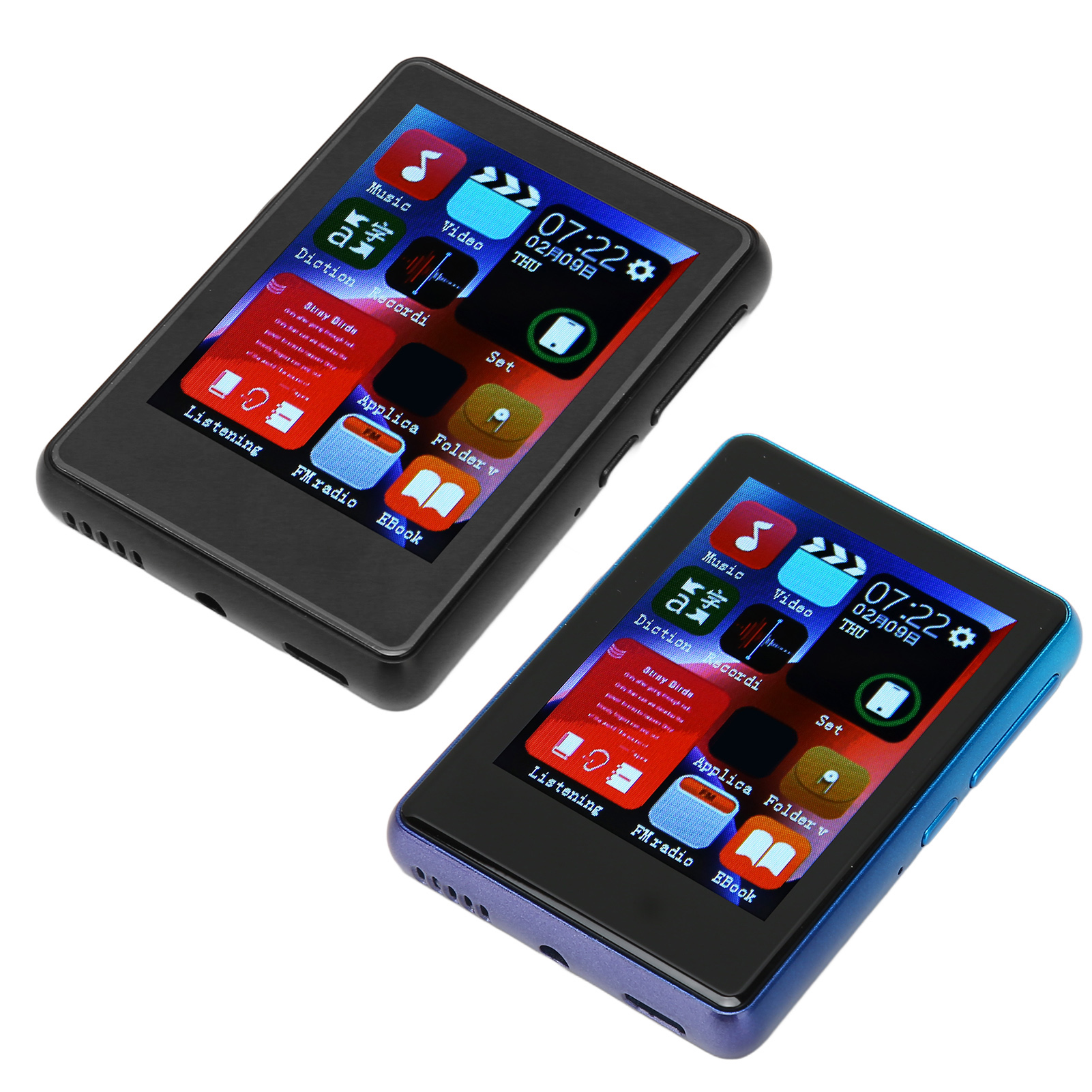MP3 Player BT 5.0 HD Full Touch Screen Support Recording Music Player With FM FY - Afbeelding 38 van 47