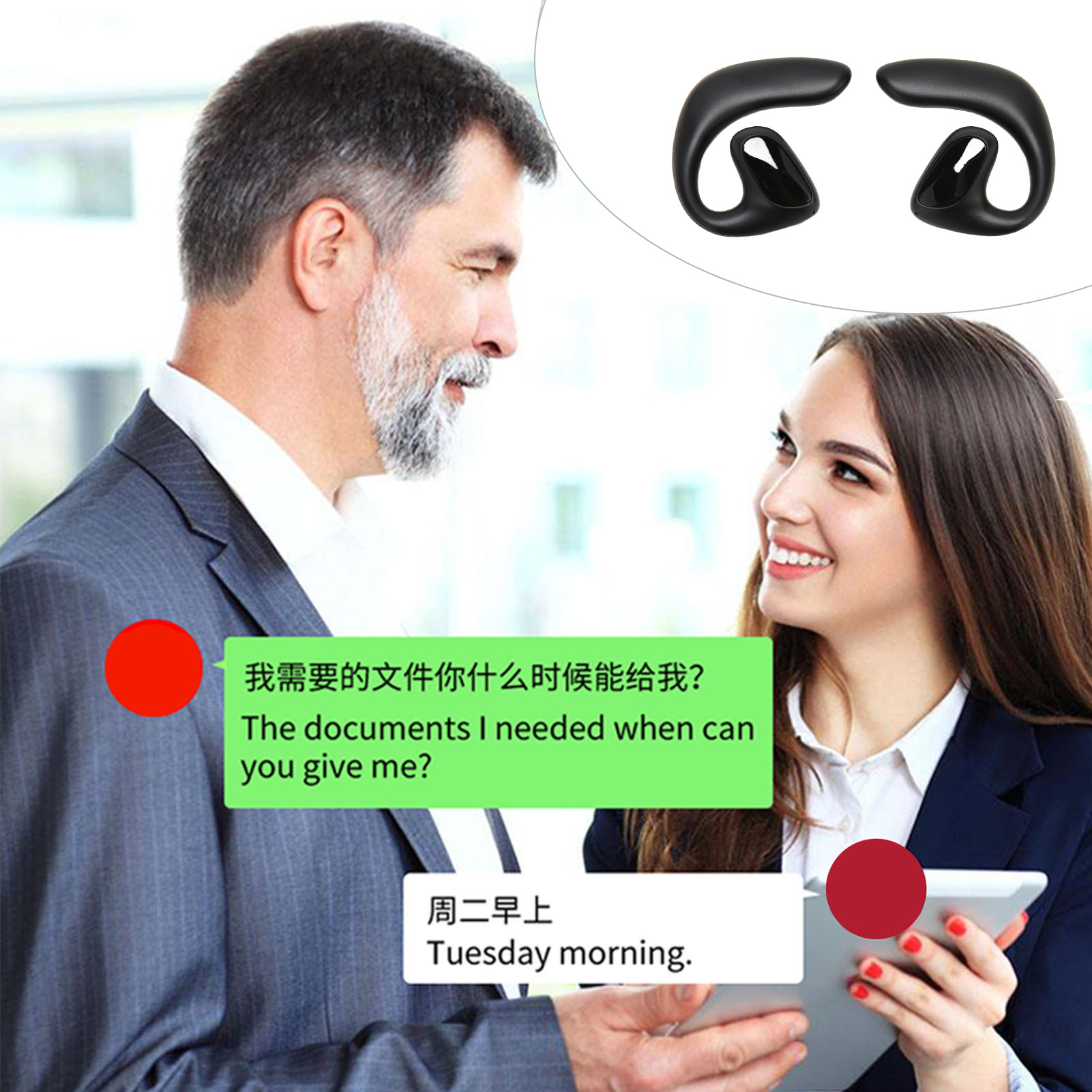 BT Translator Headphones 144 Languages Stereo Translation Earphone With Charg FY - Zdjęcie 28 z 33