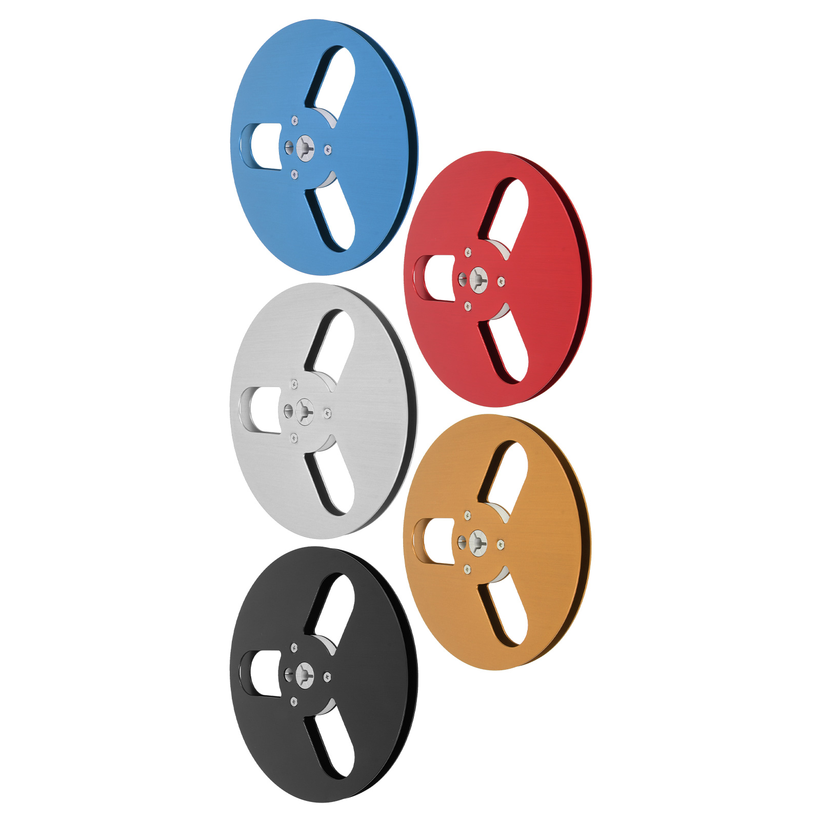 1/4 7in Empty Tape Reel Wind Resistance 3 Holes Open Reel Sound Takeup Reel NEW - Afbeelding 19 van 27