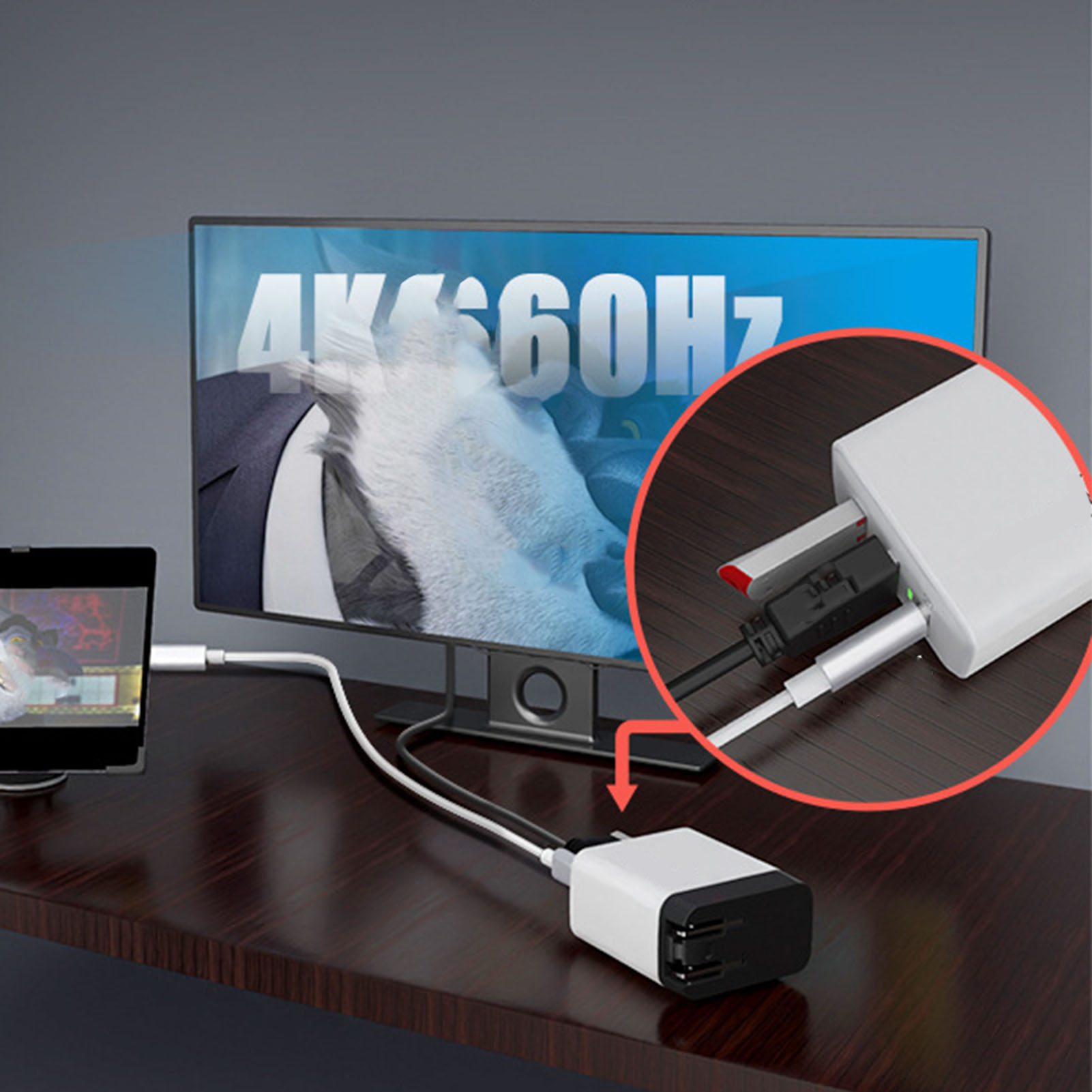 Portable Dock Charger Adapter 3 In 1 Fast Charging HD Multimedia Interface P NEW - Afbeelding 15 van 18