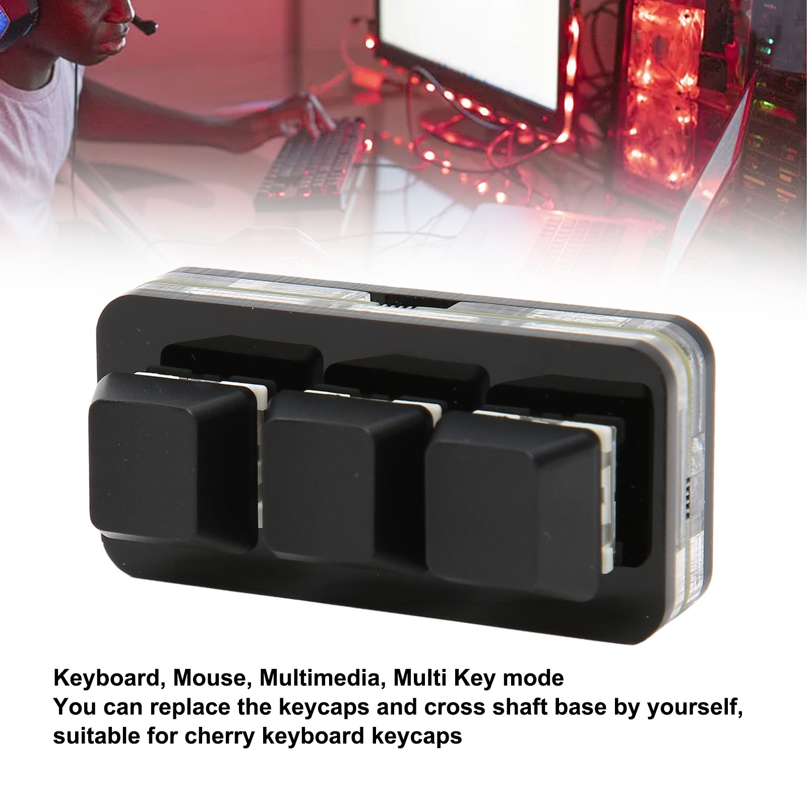 USB 3 Key Mini Keypad RGB LED Backlight Supports Hot Swap OSU Macro Progr FY - Afbeelding 27 van 30