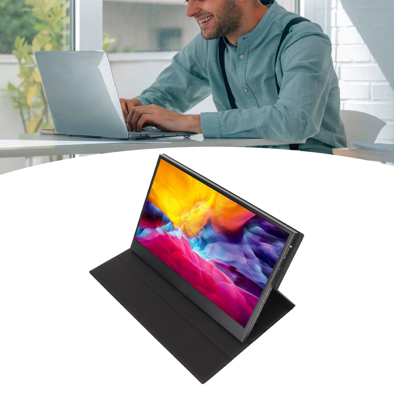 Portable Monitor 13.3in FHD 1920x1080P Plug And Play Computer External Screen FY - Afbeelding 29 van 33