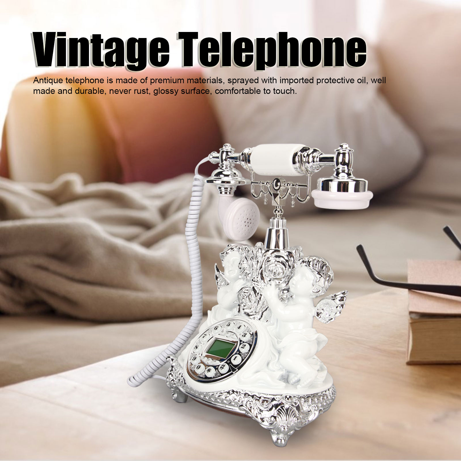 RETRO LANDLINE PHONE With LCD Display Old Fashioned Antique Vintage