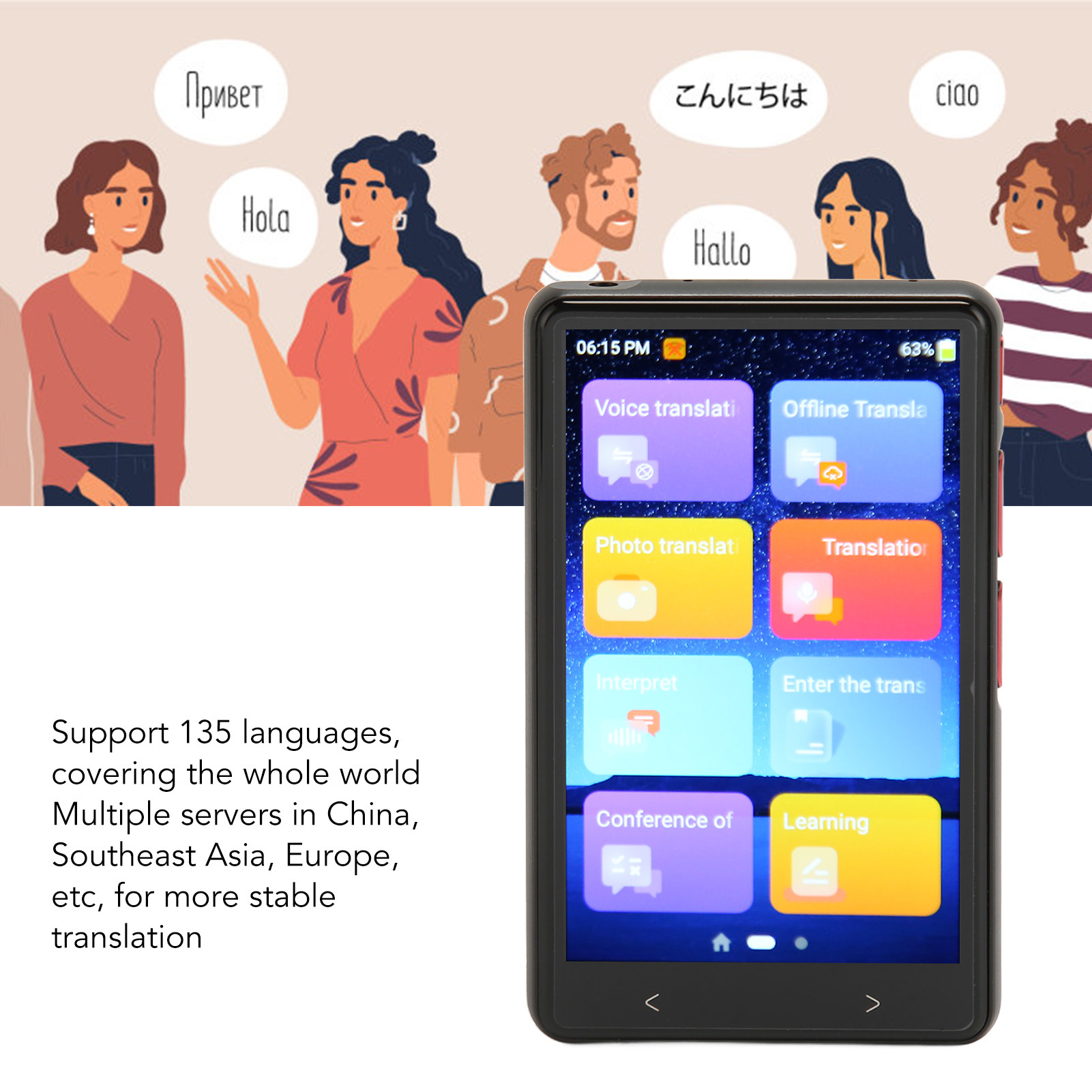 Voice Translator 135 Languages 4in Touch Screen Support Recording Photo Onli SAL - Afbeelding 25 van 28