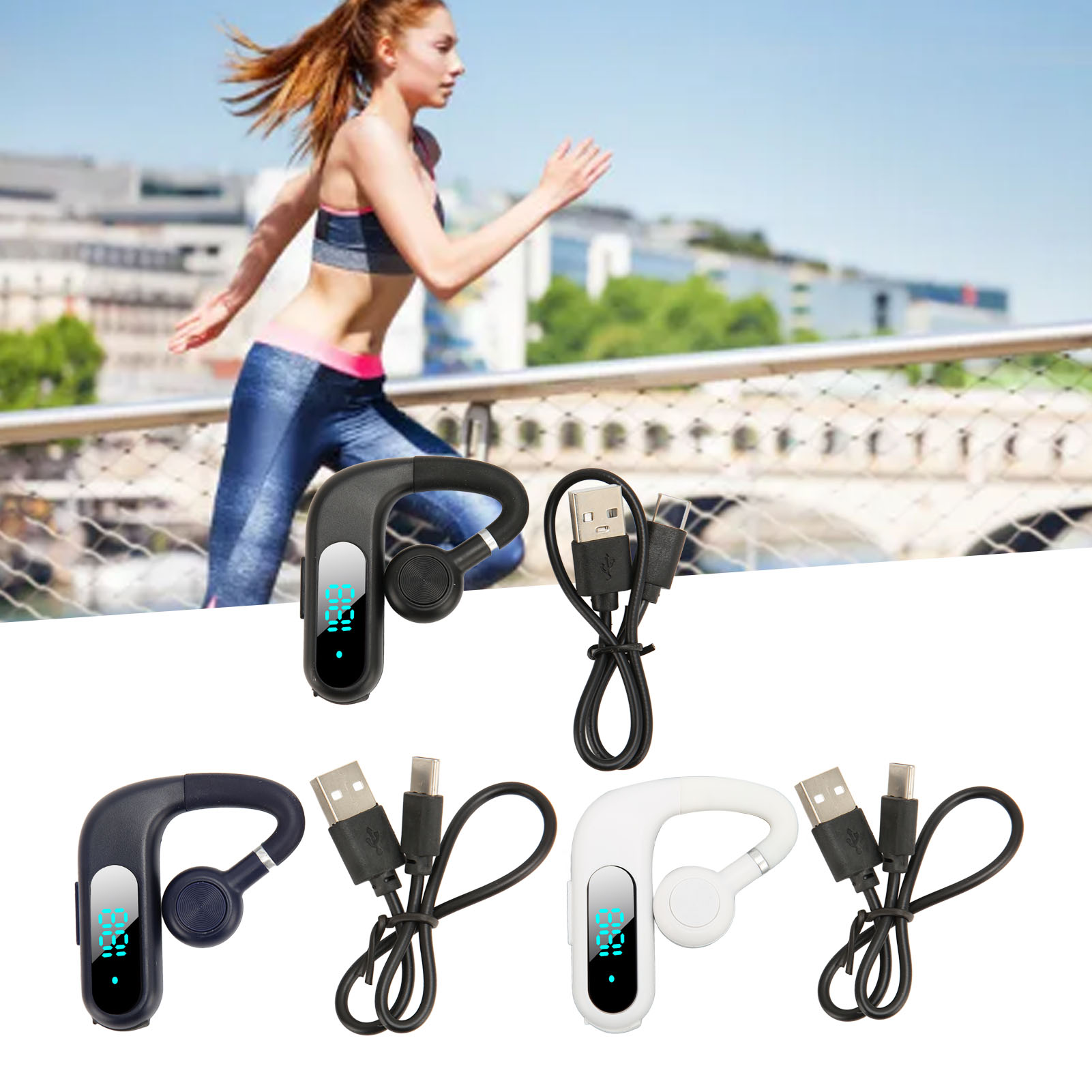 BT Earpiece V5.3 Noise Cancelling Hands Free Earphone Ultralight Portable 1 HLF - Zdjęcie 15 z 18