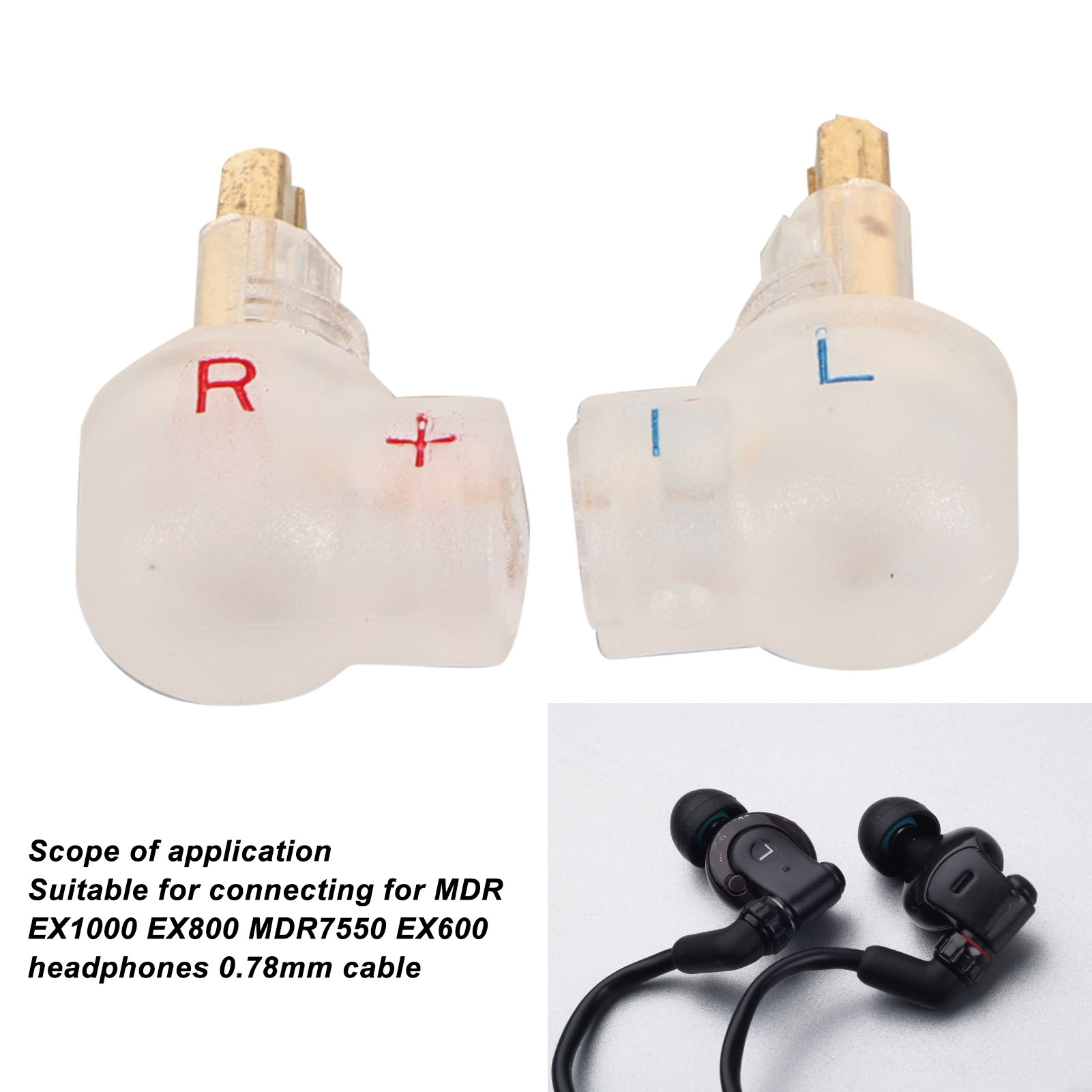 Do wtyczki EXK na gniazdo 0,78 mm 2-pinowy adapter kabla do EXK MDR7550 EX600 EX800 FY - Zdjęcie 27 z 28