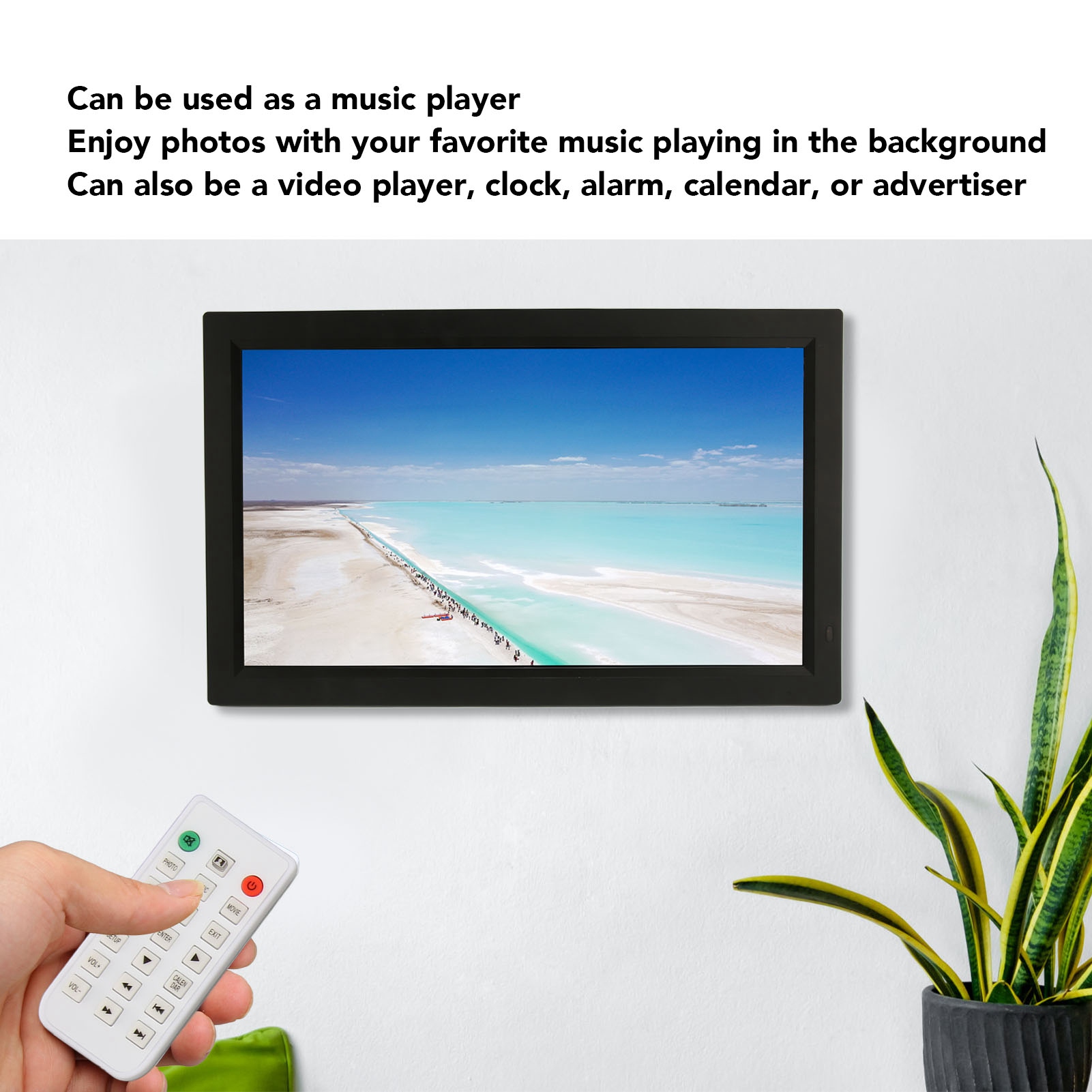 Digital Photo Frame 21.5in HD IPS Screen Support USB Storage Card Video Musi NEW - Afbeelding 24 van 24
