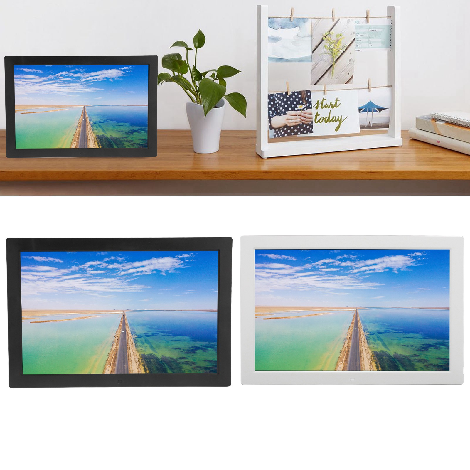 17in Digital Photo Frame 16:10 IPS Screen 1440x900 Supports Video Sound Pict NEW - Afbeelding 20 van 21