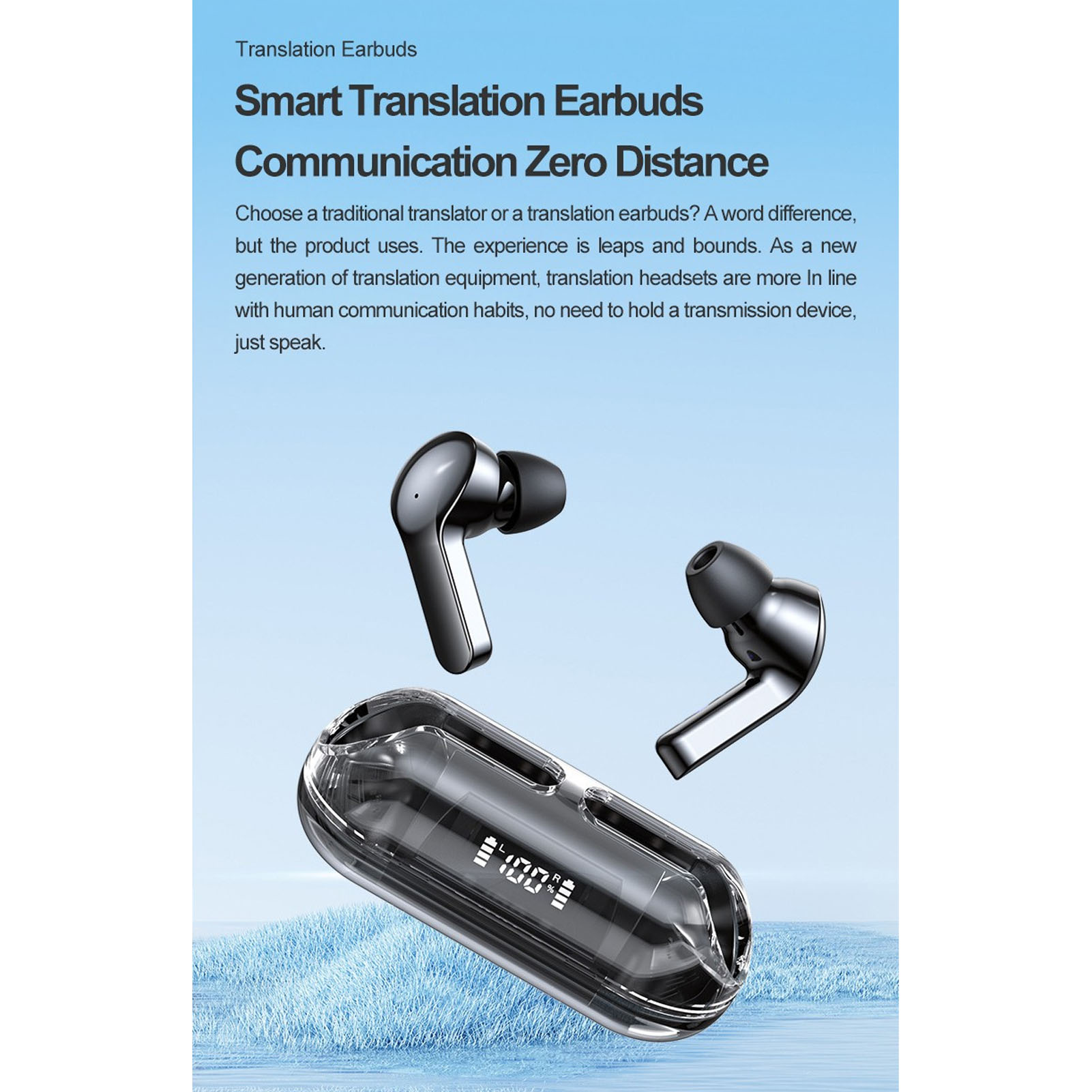 Translator Earbuds BT 5.3 144 Languages Digital Power Display Translation Ea Kit - Bild 28 von 30
