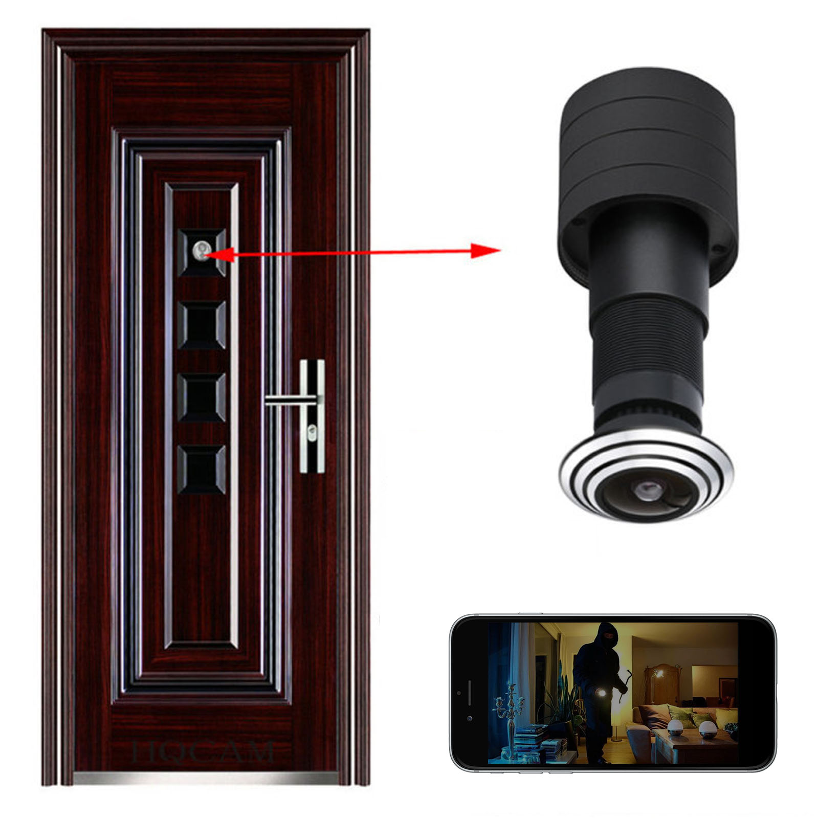 Door Peephole Camera 2MP HD Support Memory Card Storage Cloud Storage Two Wa NEW - Afbeelding 14 van 18